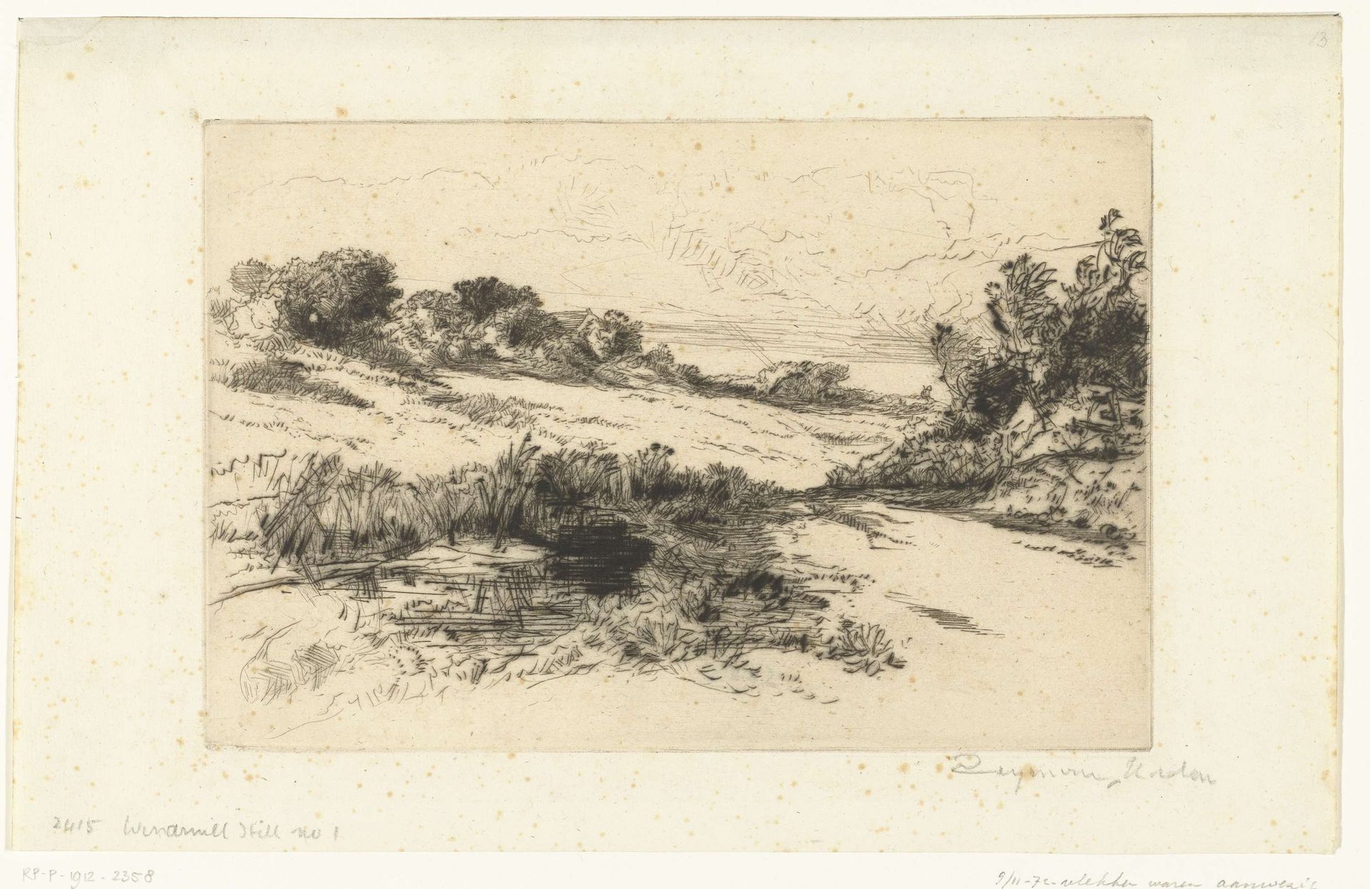 Heuvelachtig landschap bij Swanage by Sir Francis Seymour Haden