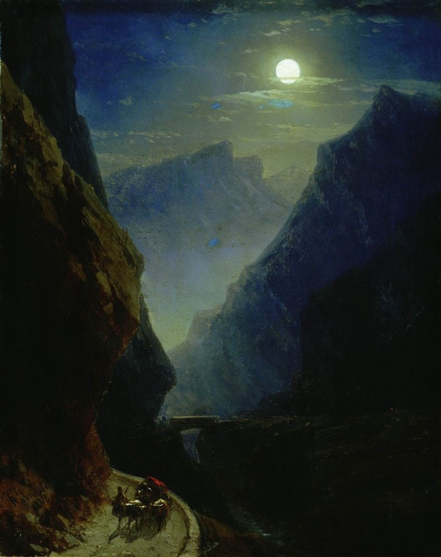 Darial Gorge. Moon night by Ivan Konstantinovich Aivazovsky