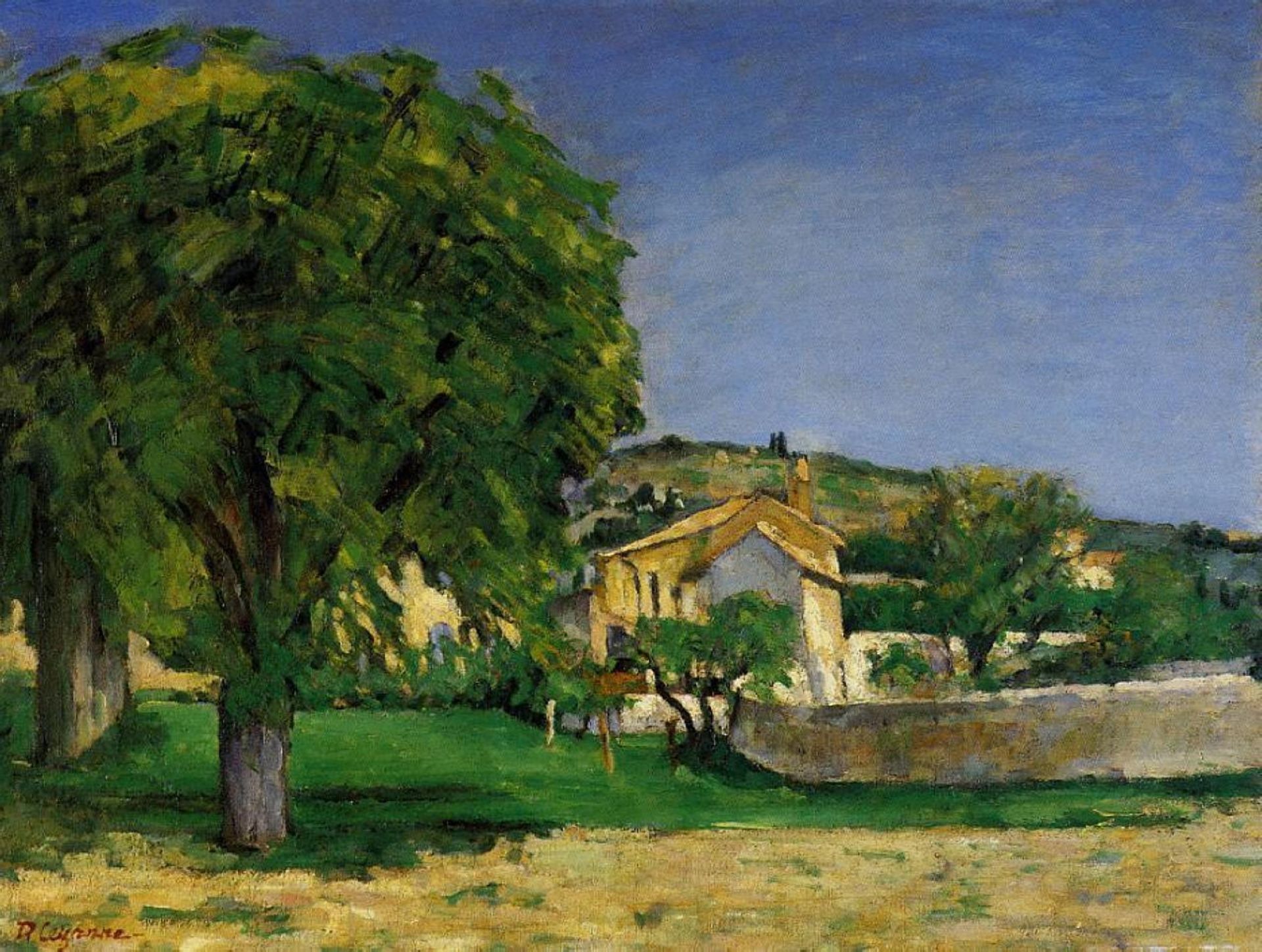 Chestnut Trees and Farmstead of Jas de Bouffin by Paul Cézanne