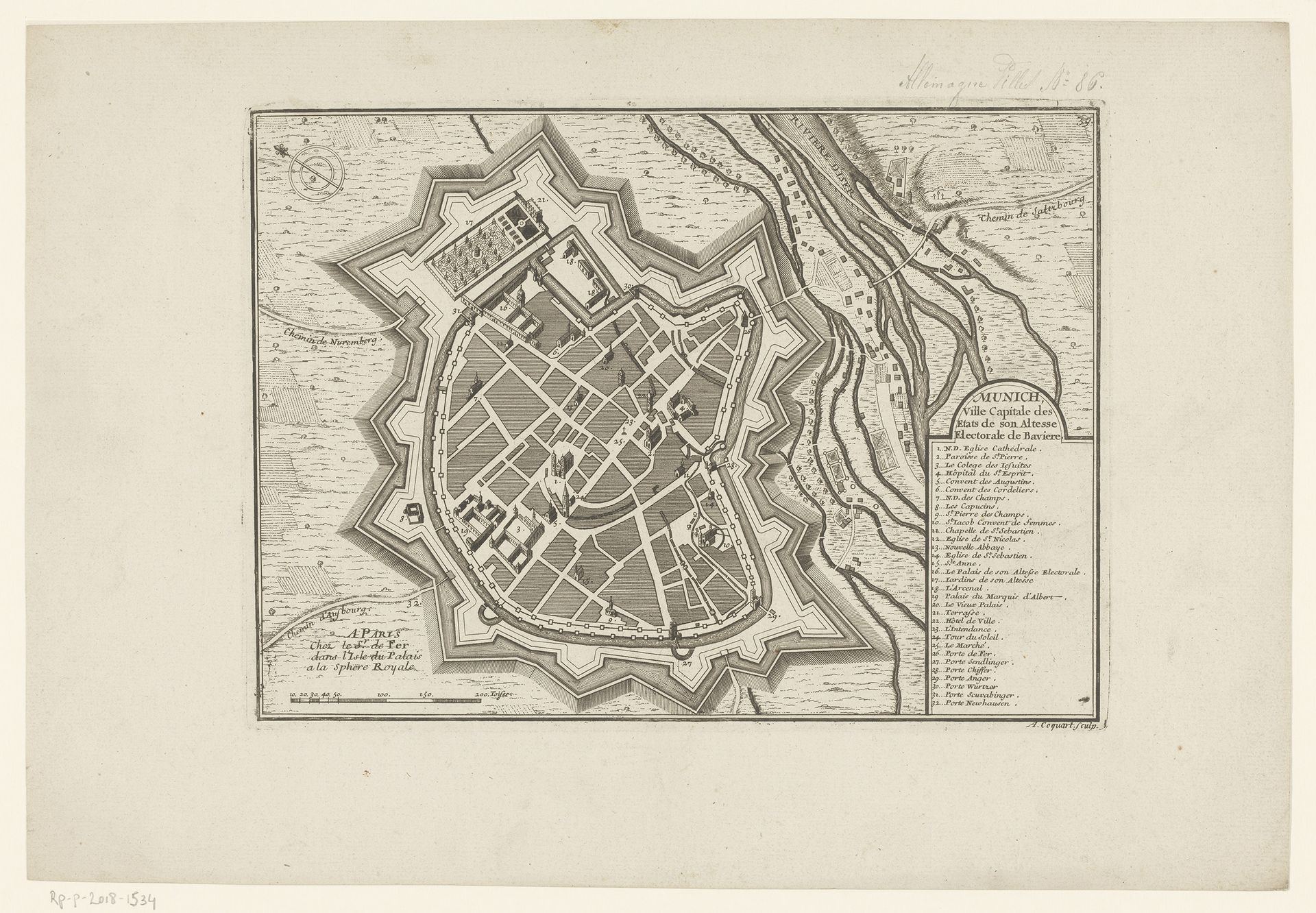 Vestingplattegrond van München by Antoine Coquart