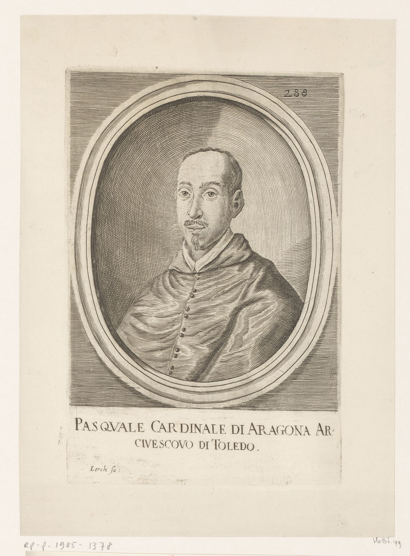 Portret van Pasquale de Aragona by Johann Martin Lerch