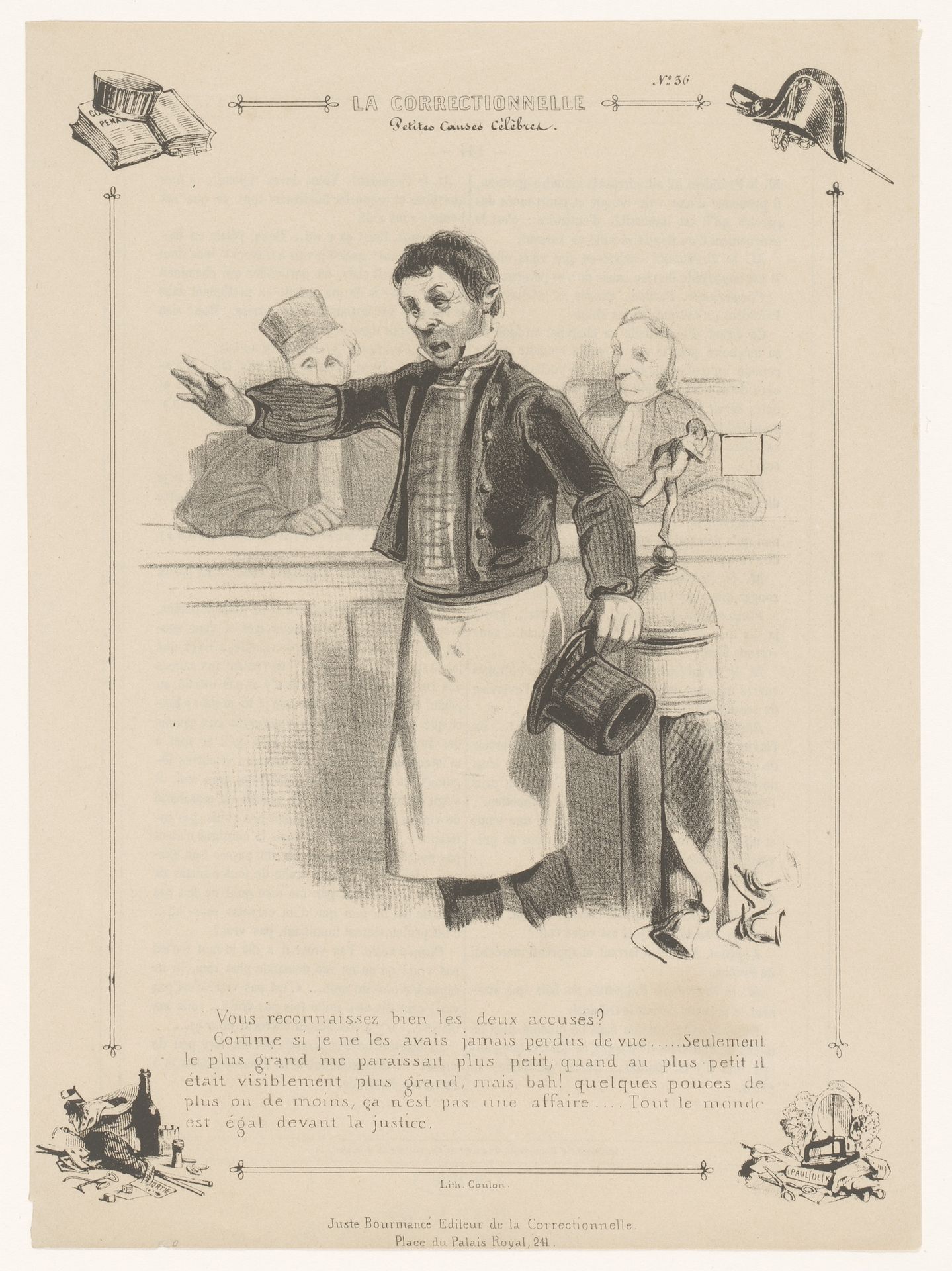 Planchette getuigt voor de rechtbank by Paul Gavarni