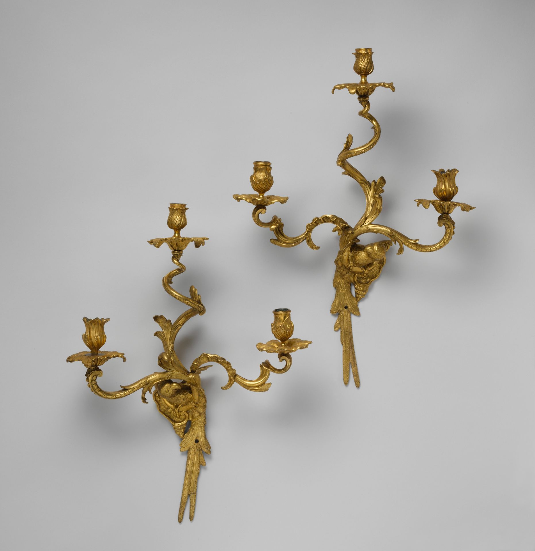 Set of four three-light wall brackets by Charles Cressent