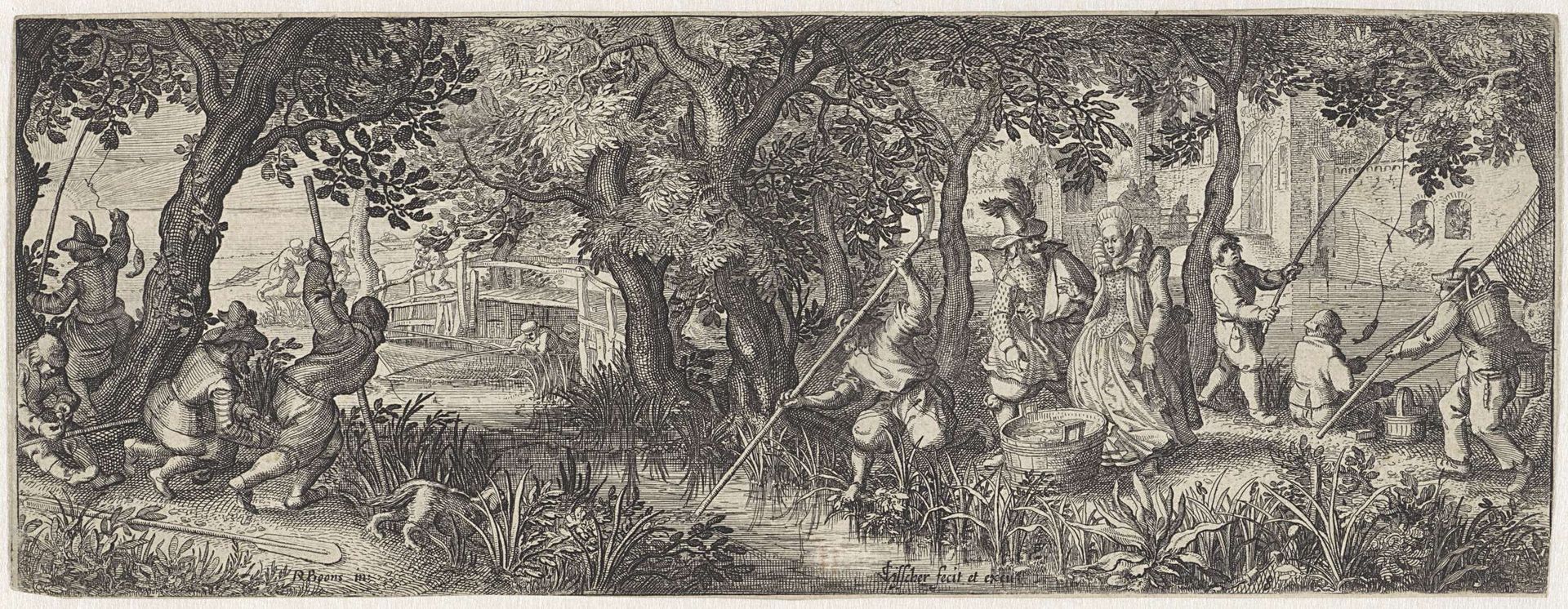 Visvangst by Claes Jansz. Visscher