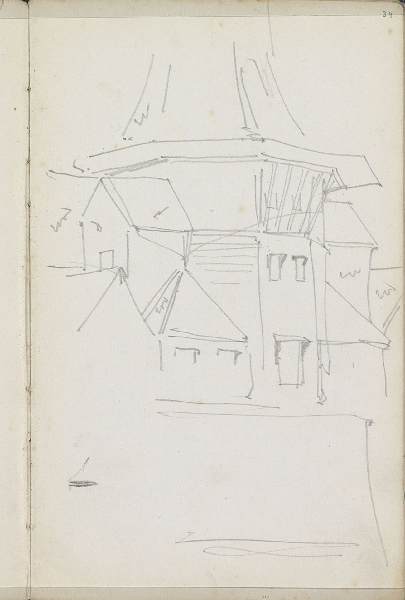 Gezicht op molen De Eendracht te Gorinchem by George Hendrik Breitner