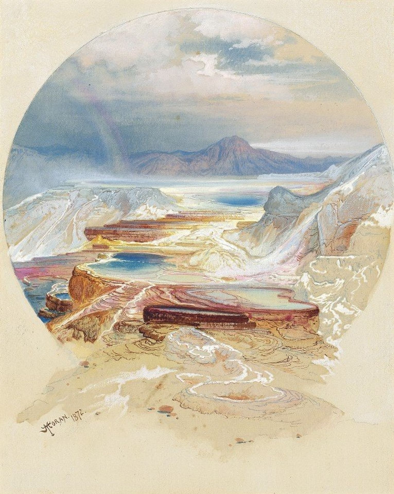 Minerva Terrace, Yellowstone by Thomas Moran