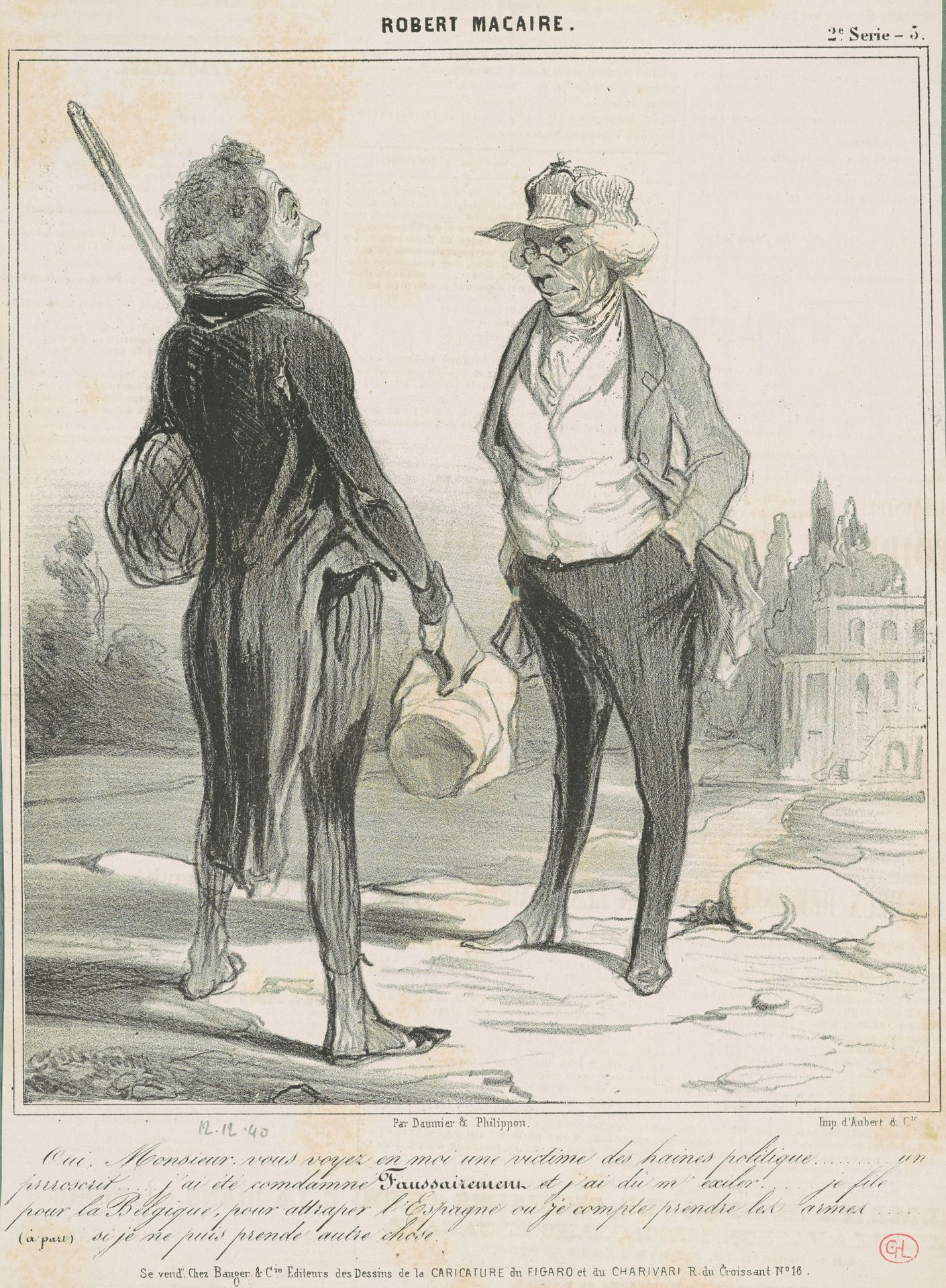 Oui, monsieur, vous voyez en moi une victime by Honoré Daumier