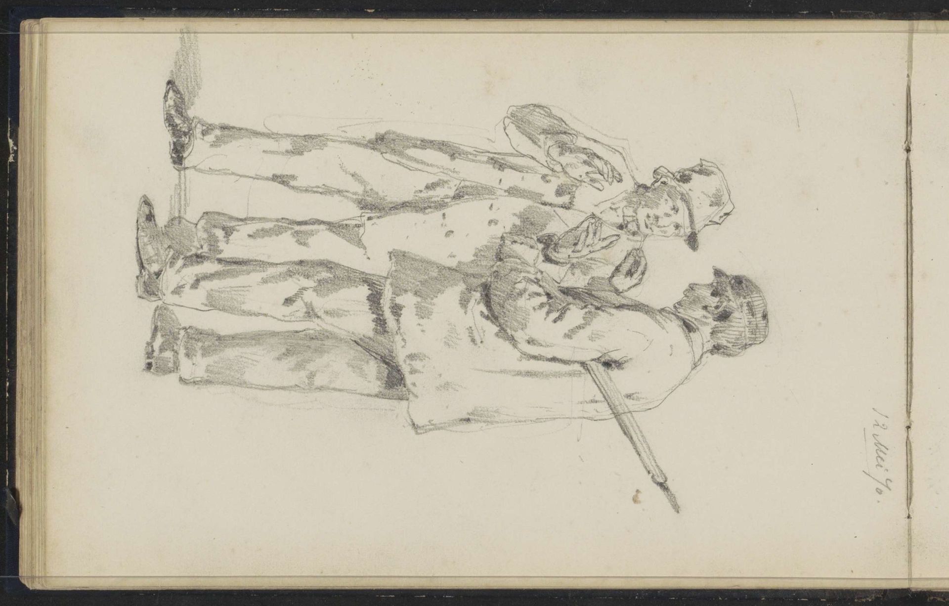 Twee mannen in gesprek met elkaar by Cornelis Springer