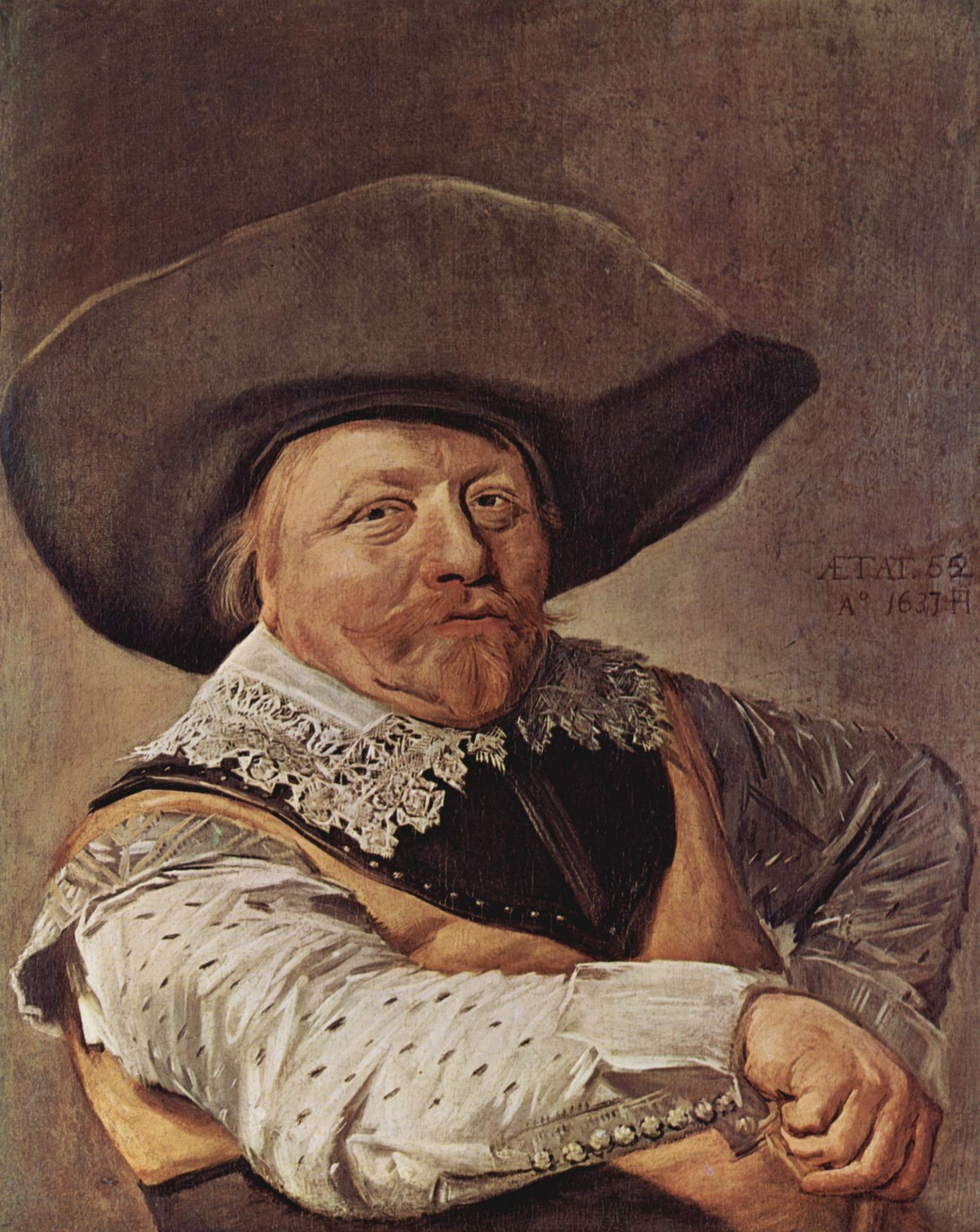 Portrait of a seated officer by Frans Hals