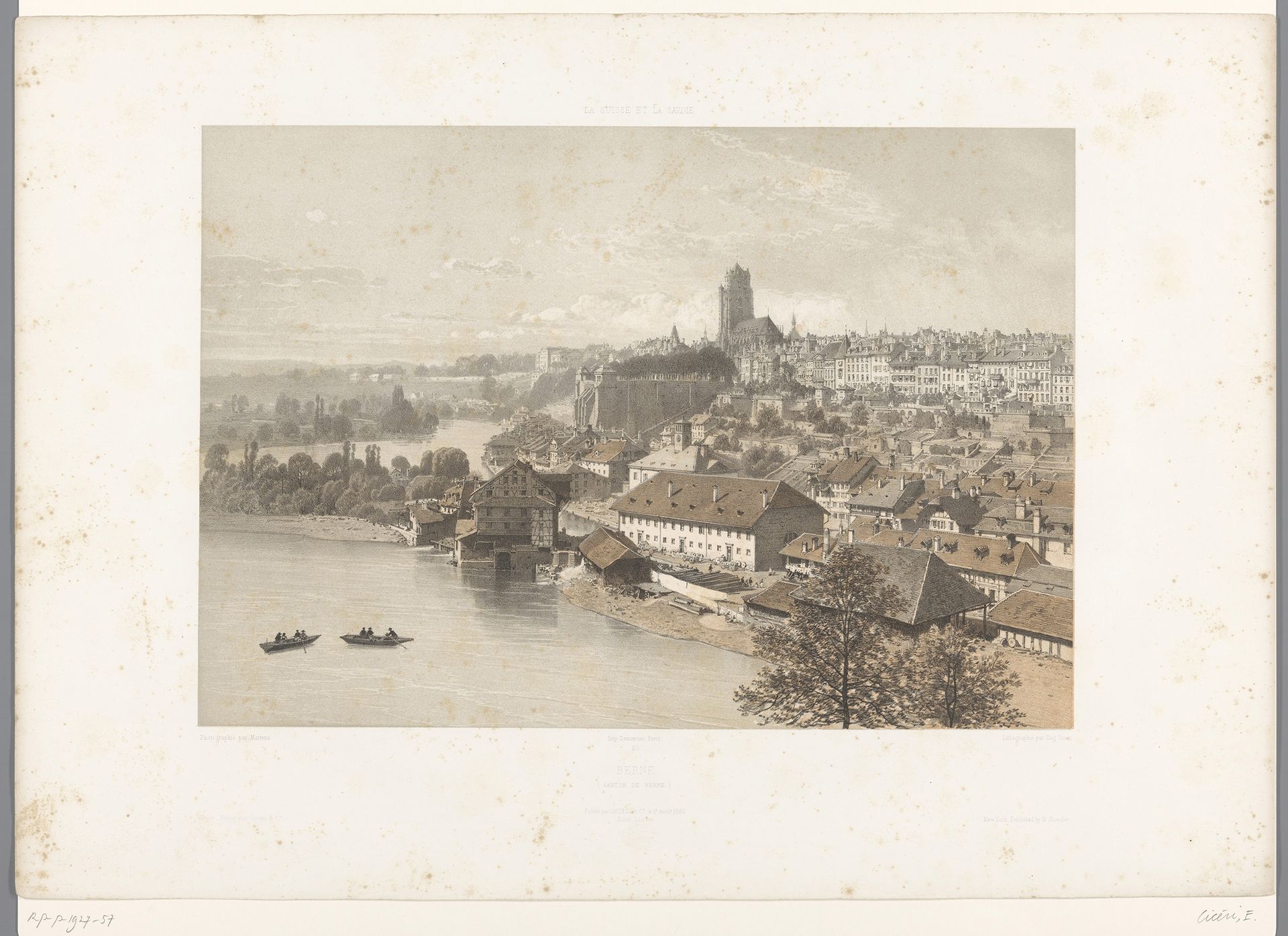 Zicht op Bern by Eugène Cicéri