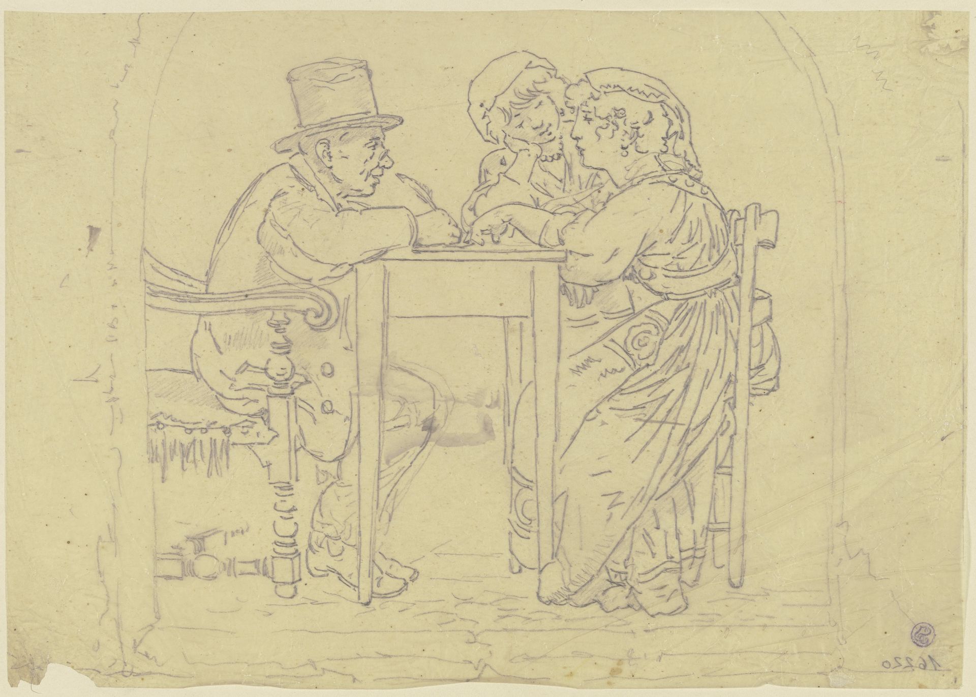 Zwei Italienerinnen beim Schreiber by Johann Nepomuk Rauch