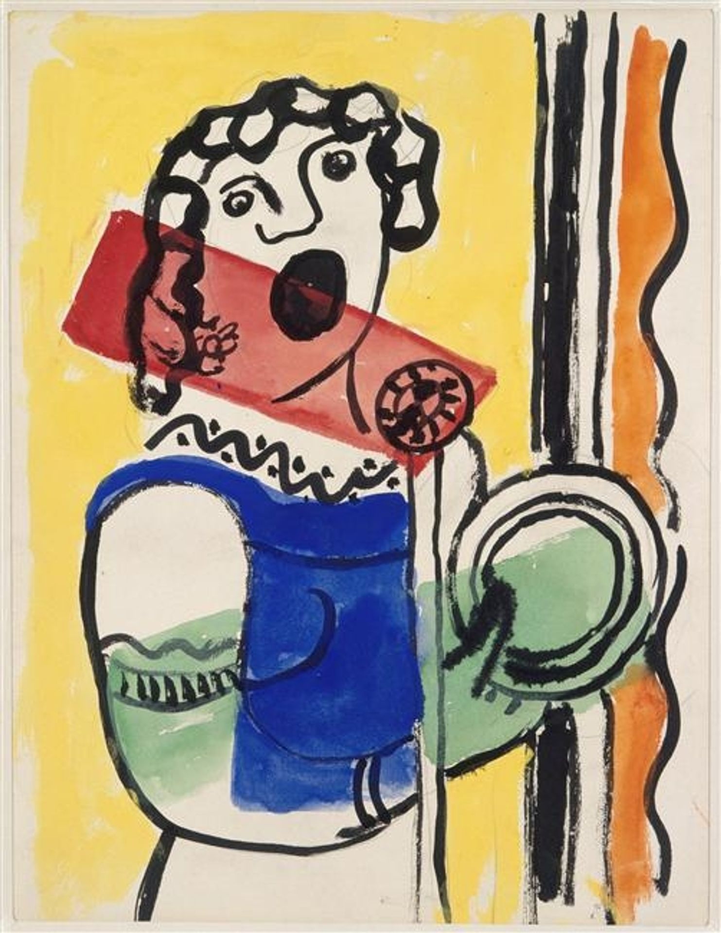 Singer at the microphone by Fernand Léger