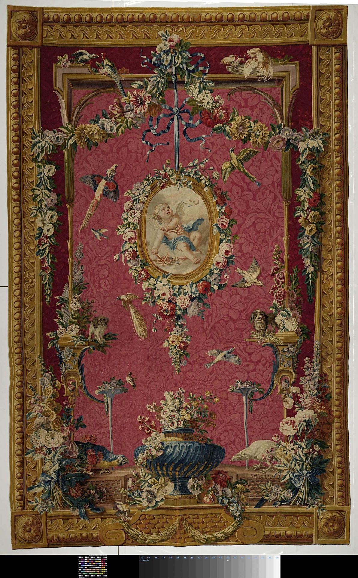 Cupid in a roundel by Manufacture Royale des Gobelins