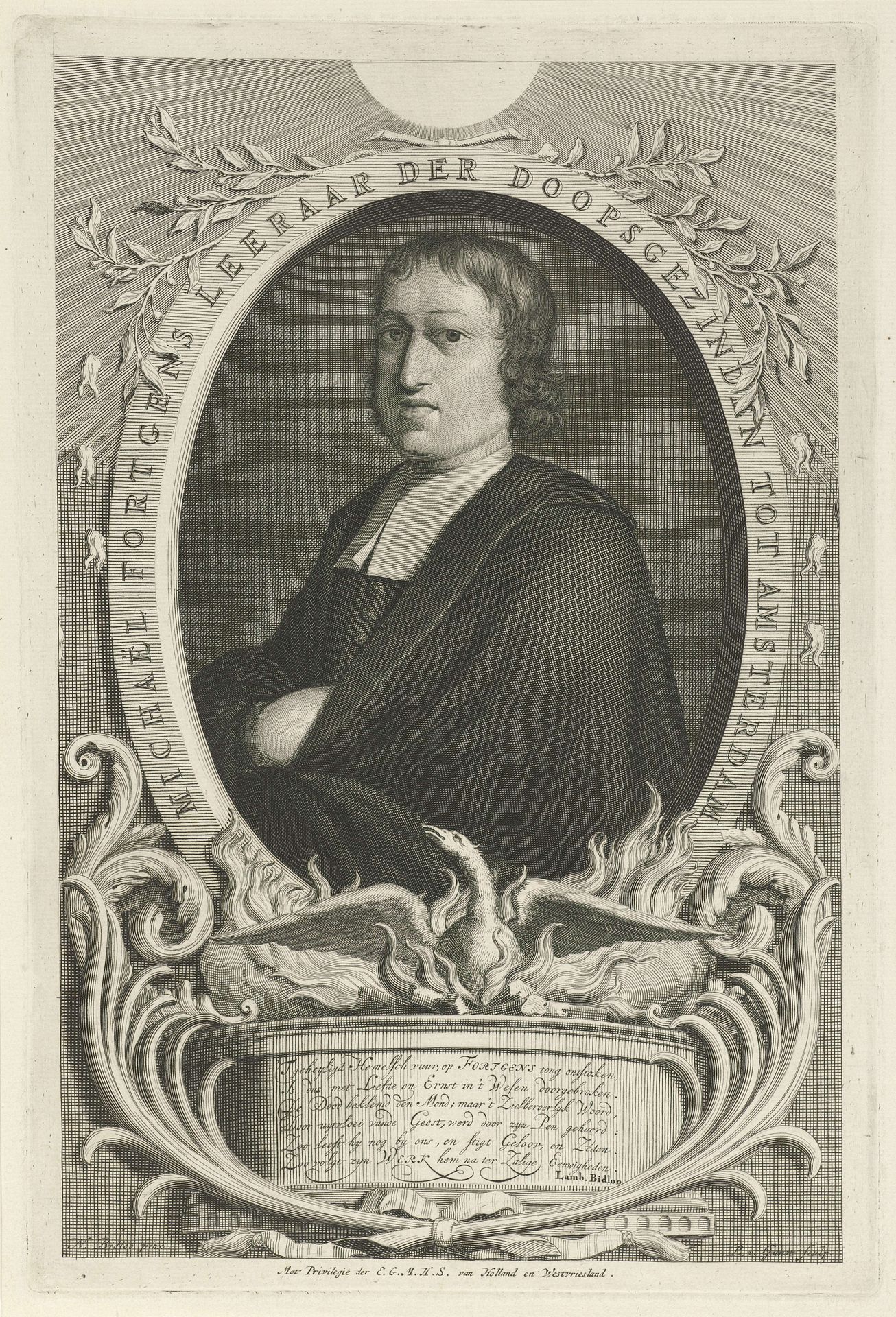 Portret van Michael Fortgens by Pieter van Gunst