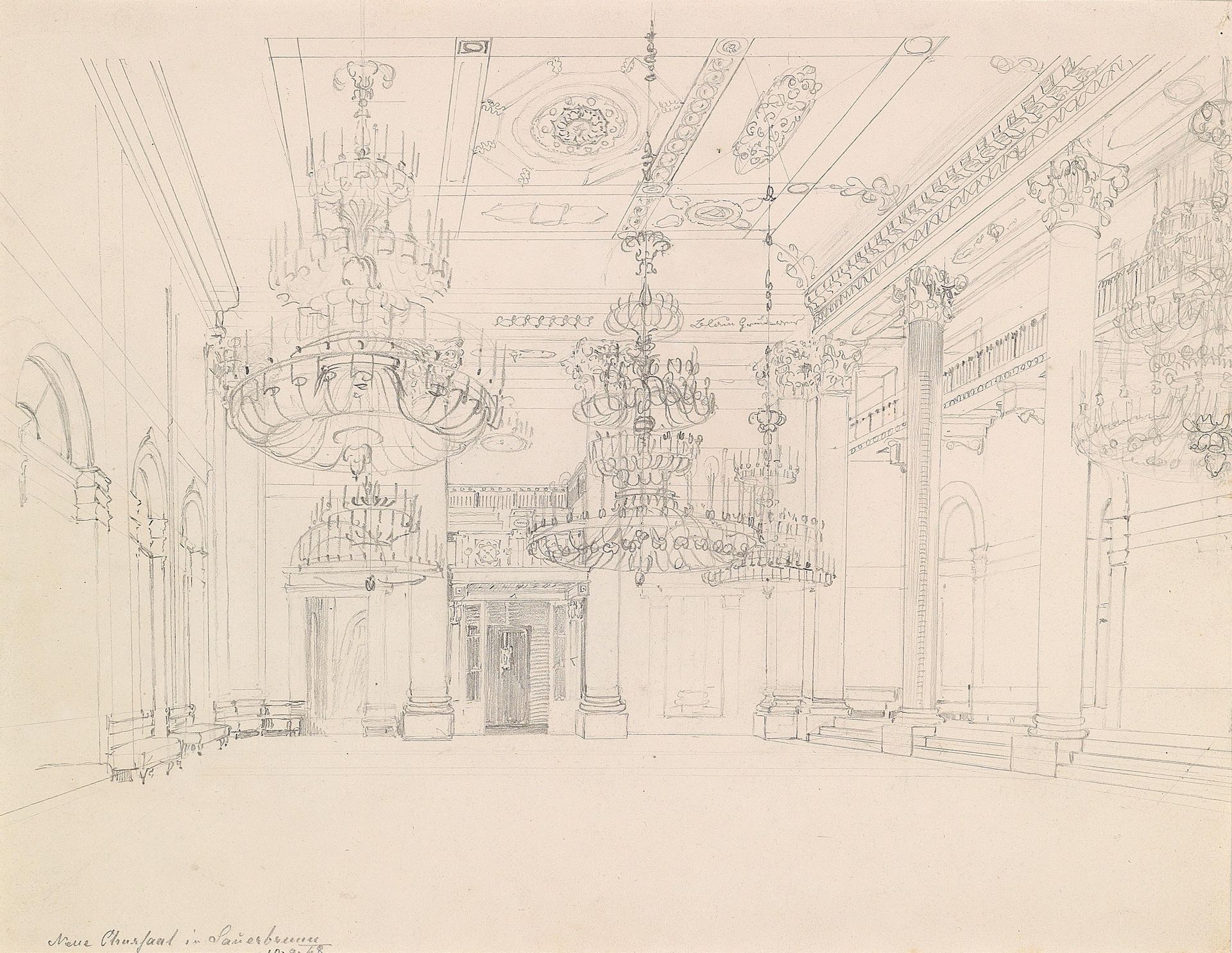 Der Kleine Chursaal in Sauerbrunn by Johann Nepomuk Passini