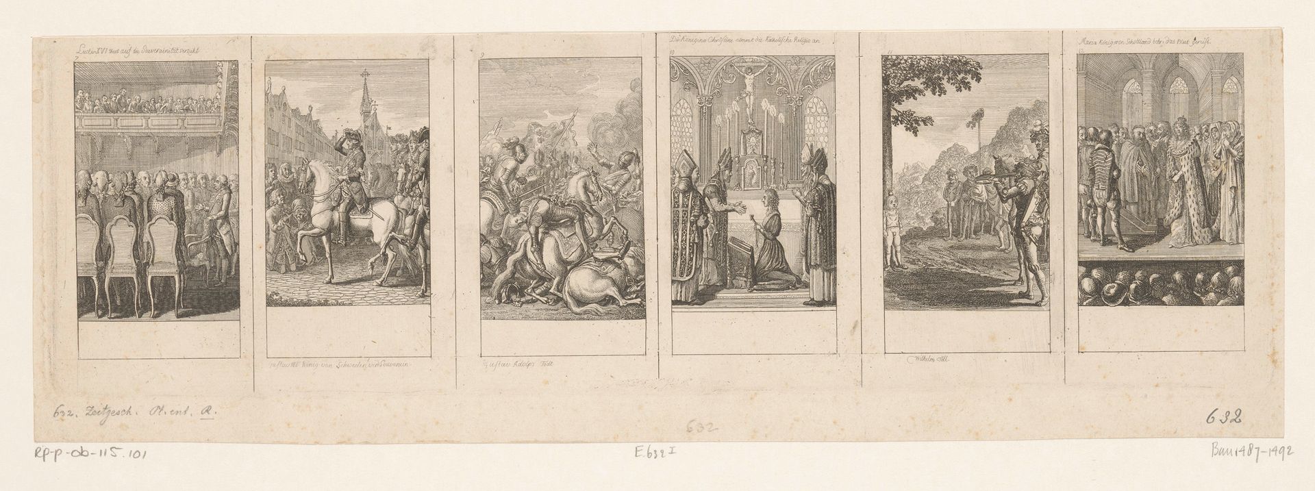 Zes voorstellingen uit de oudere, middelste en nieuwere geschiedenis by Daniel Nikolaus Chodowiecki