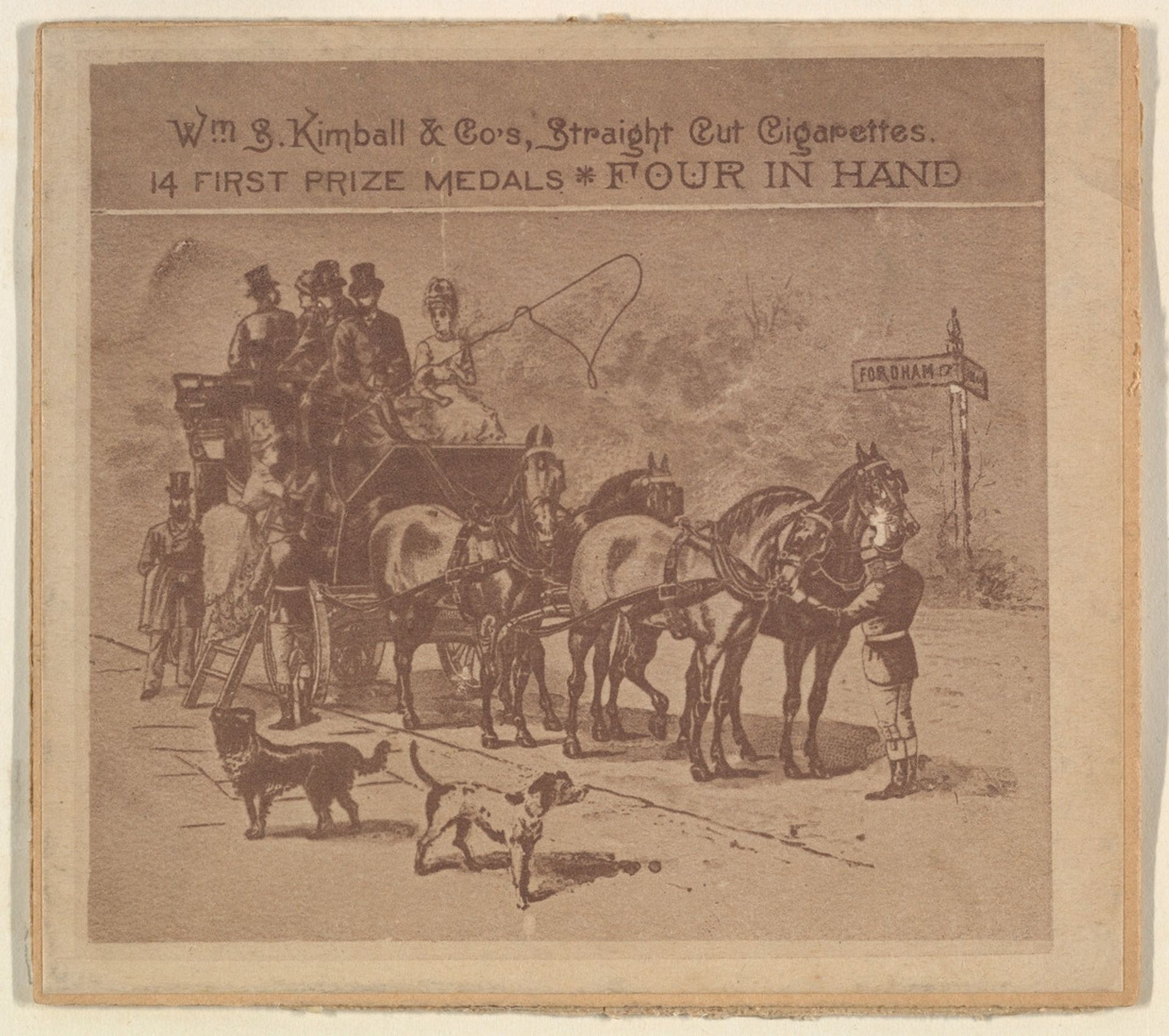Four in Hand, from the Sports and Art Subjects series (N197) issued by Wm. S. Kimball & Co. by William S. Kimball & Company