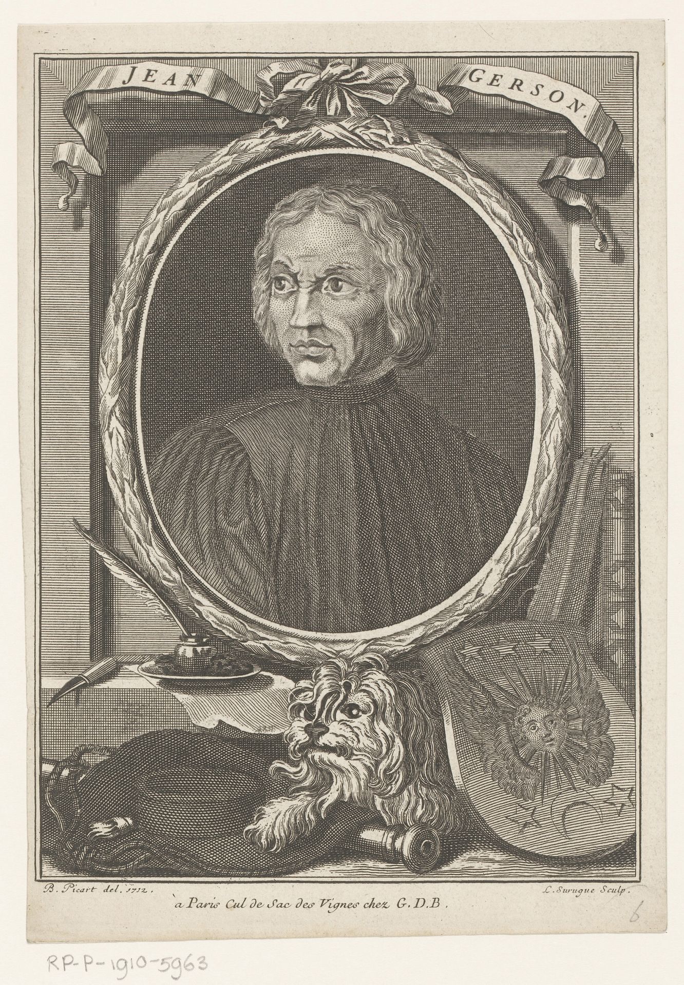 Portret van Jean de Gerson by Louis Surugue