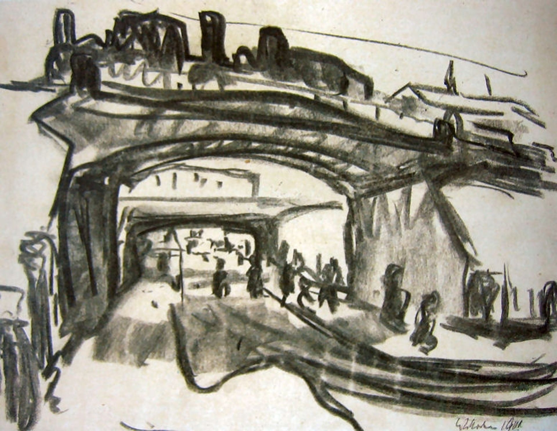 Two Railway Bridges in Dresden by Ernst Ludwig Kirchner