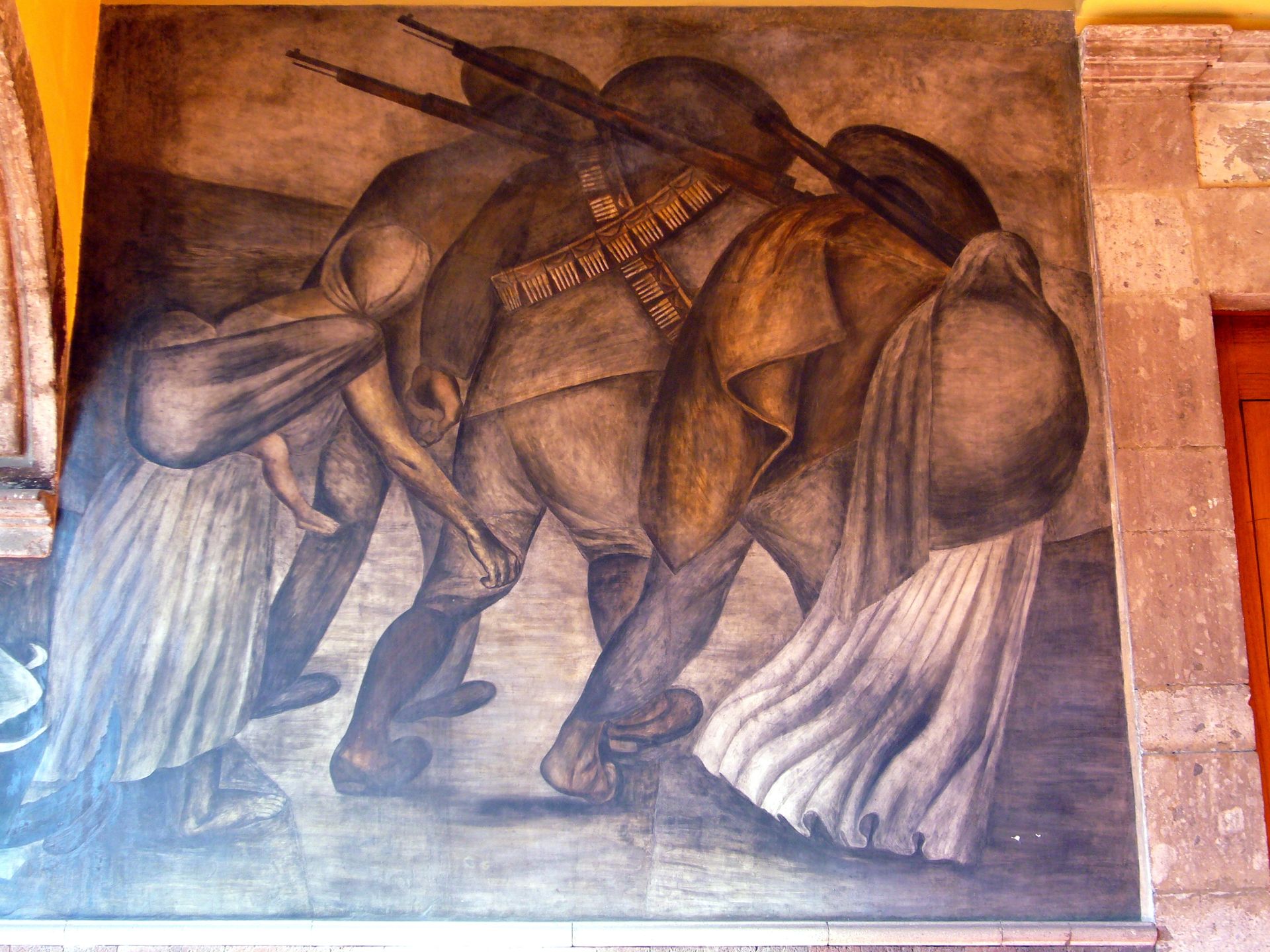 Revolutionaries on the march by Jose Clemente Orozco