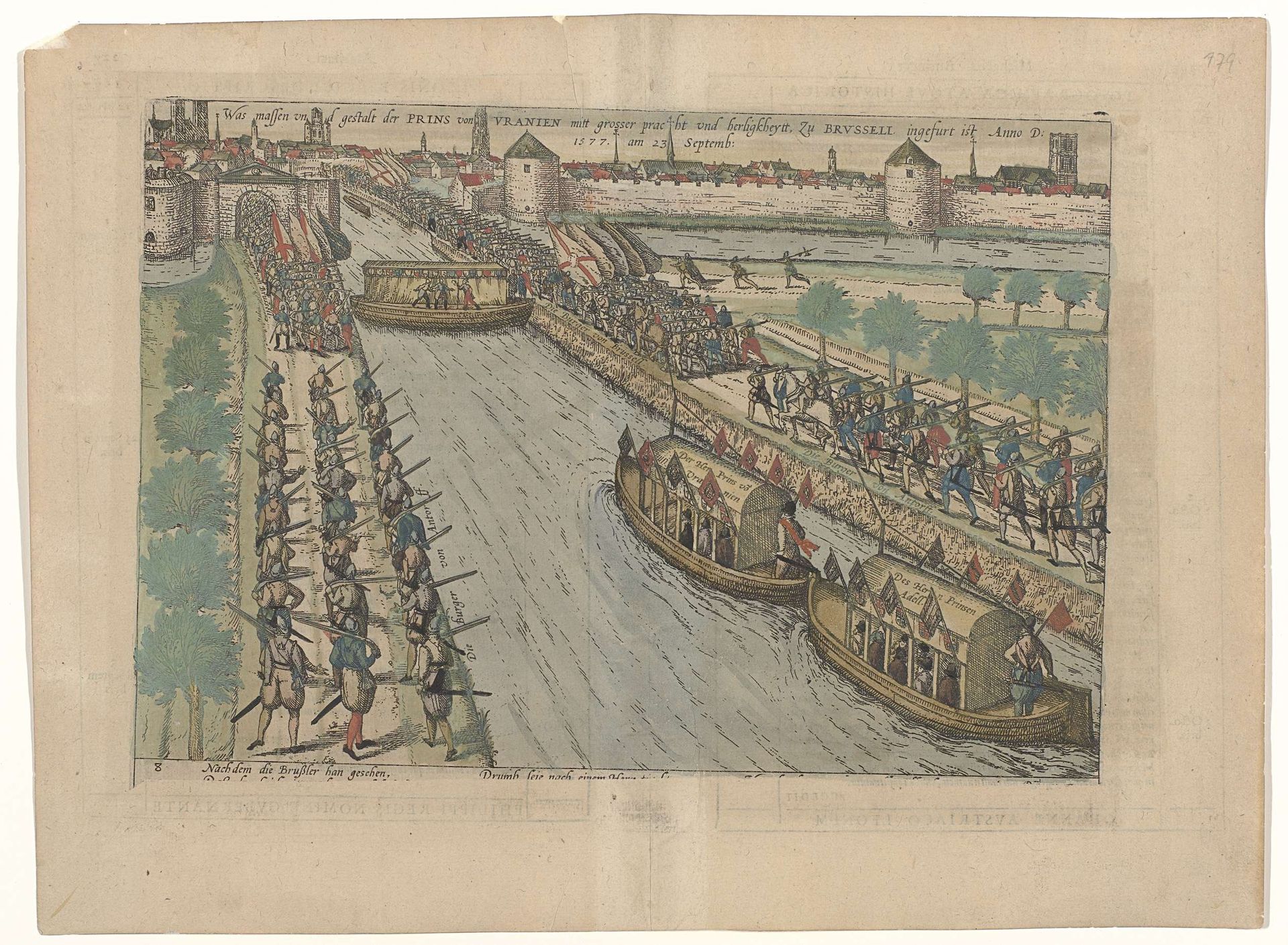 Intocht van prins Willem van Oranje te Brussel, 1577 by Frans Hogenberg