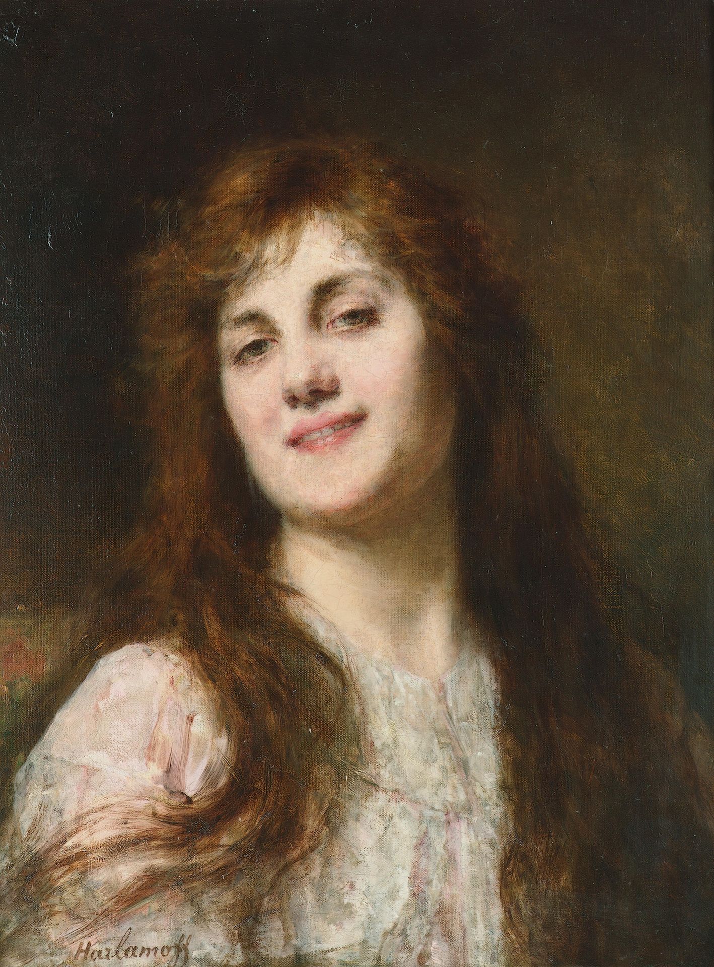 An Auburn Haired Beauty by Alexei Harlamoff
