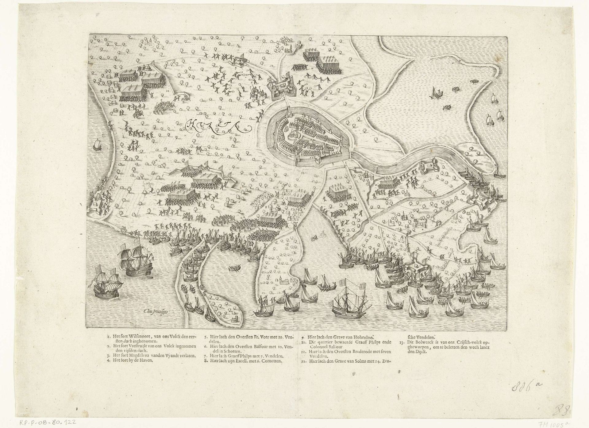 Beleg en inname van Hulst door Maurits, 1591 by Pieter Bast