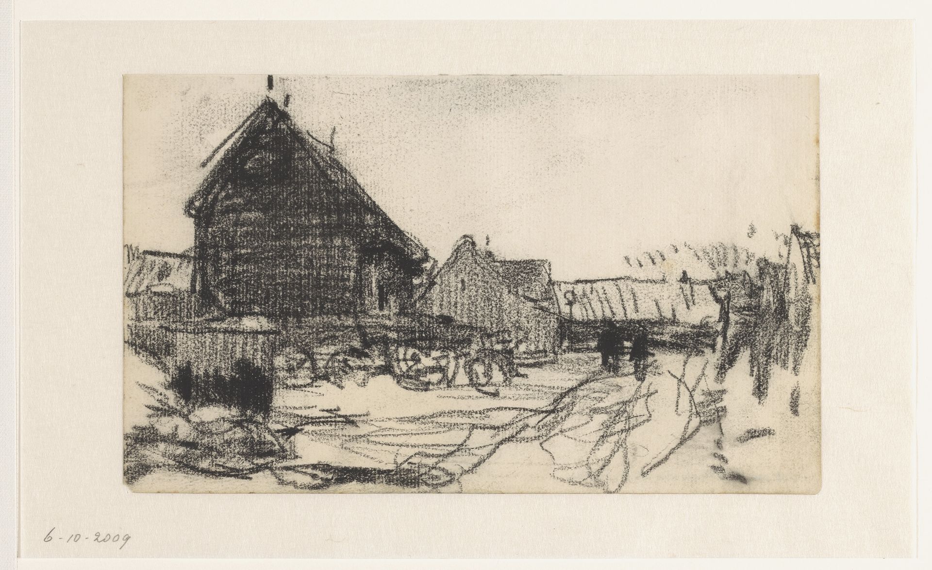 Dorpsgezicht met karren by Willem Bastiaan Tholen
