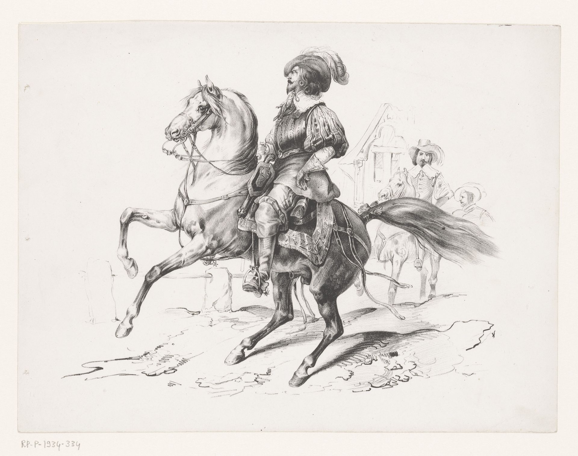 Edelman te paard by Victor Adam
