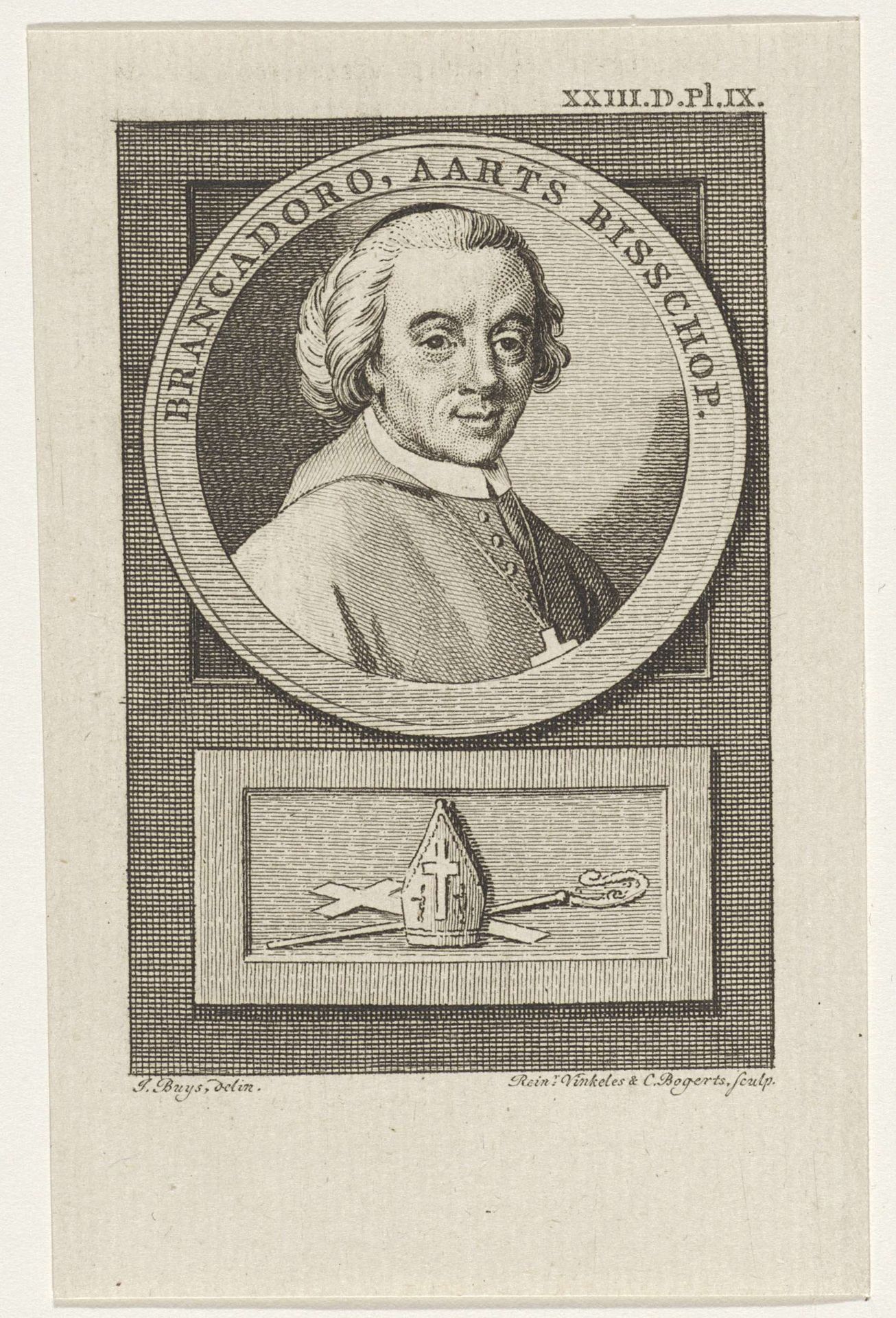 Portret van Ceasare van Lignano Brancadoro by Reinier Vinkeles