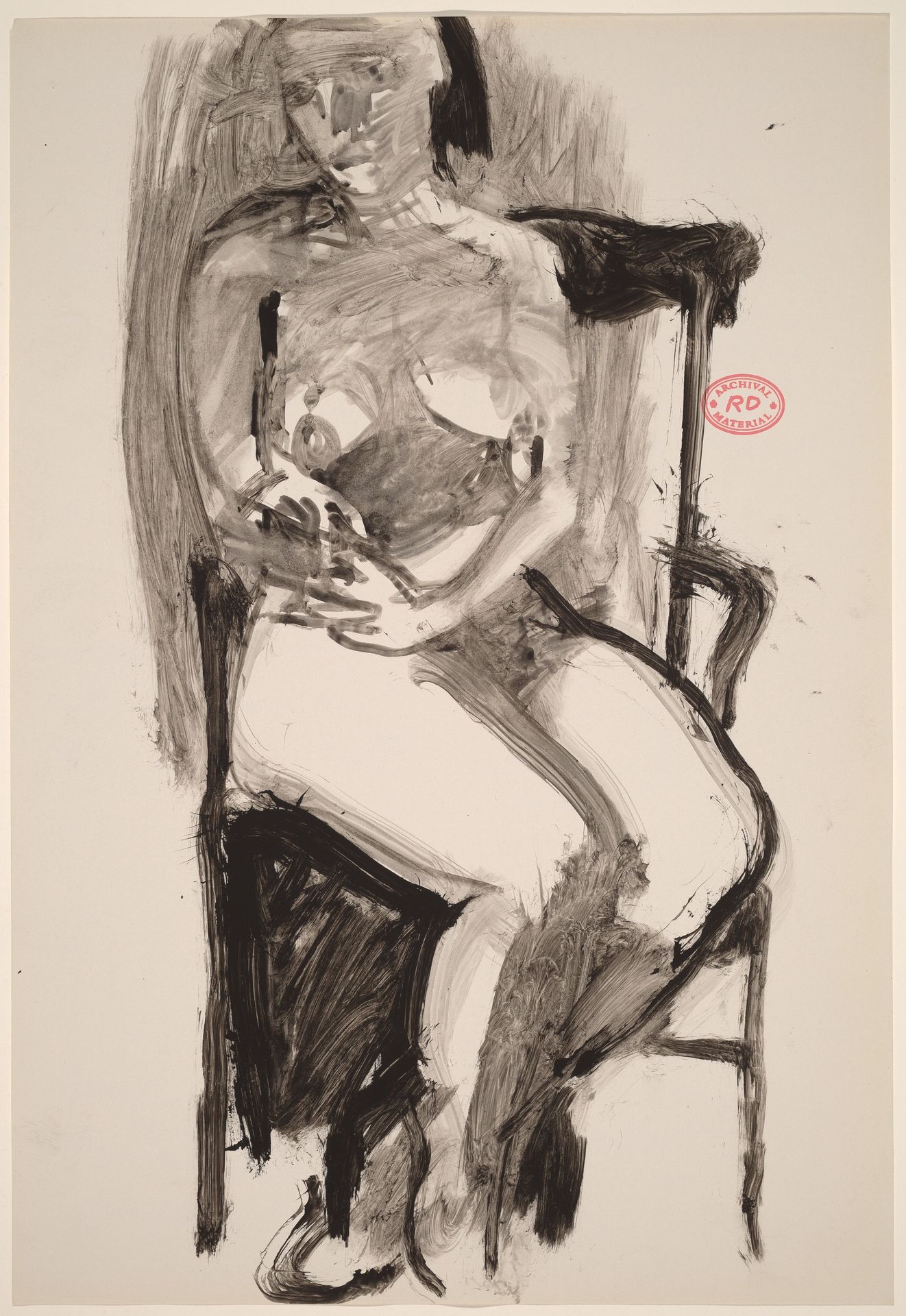 Untitled [seated female nude in high back armchair] by Richard Diebenkorn
