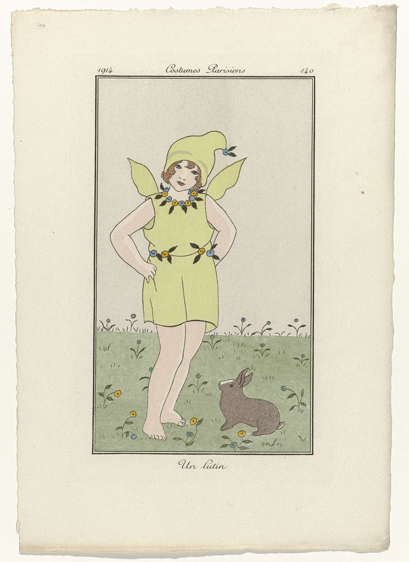 Journal des Dames et des Modes, Costumes Parisiens, 1914, No. 140 : Un lutin by Monogrammist MFN