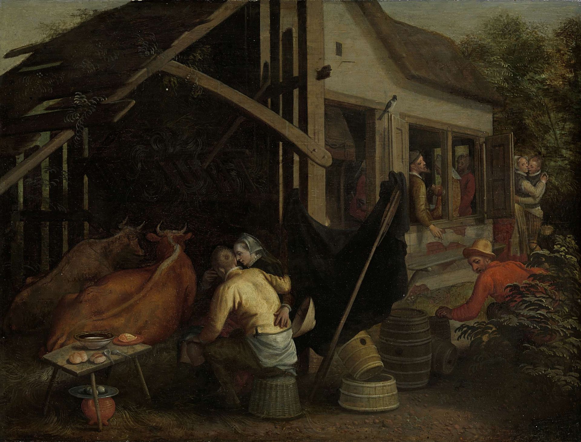 Couples Making Love at a Country Inn by Aert Pietersz.