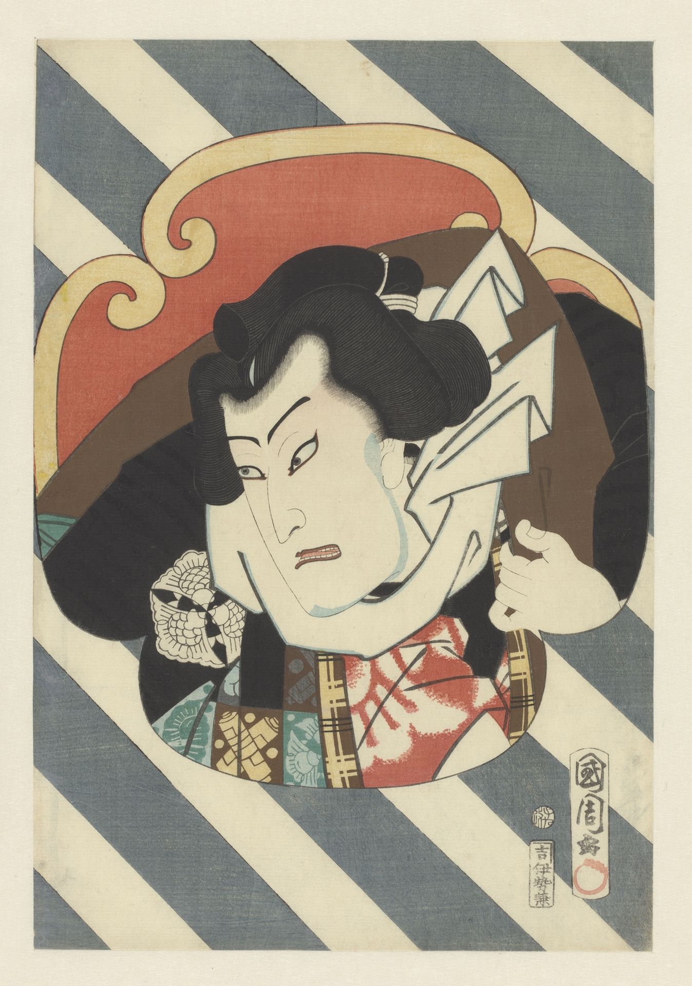 Portrait of sumo wrestler Nuregami Chôgorô by Toyohara Kunichika