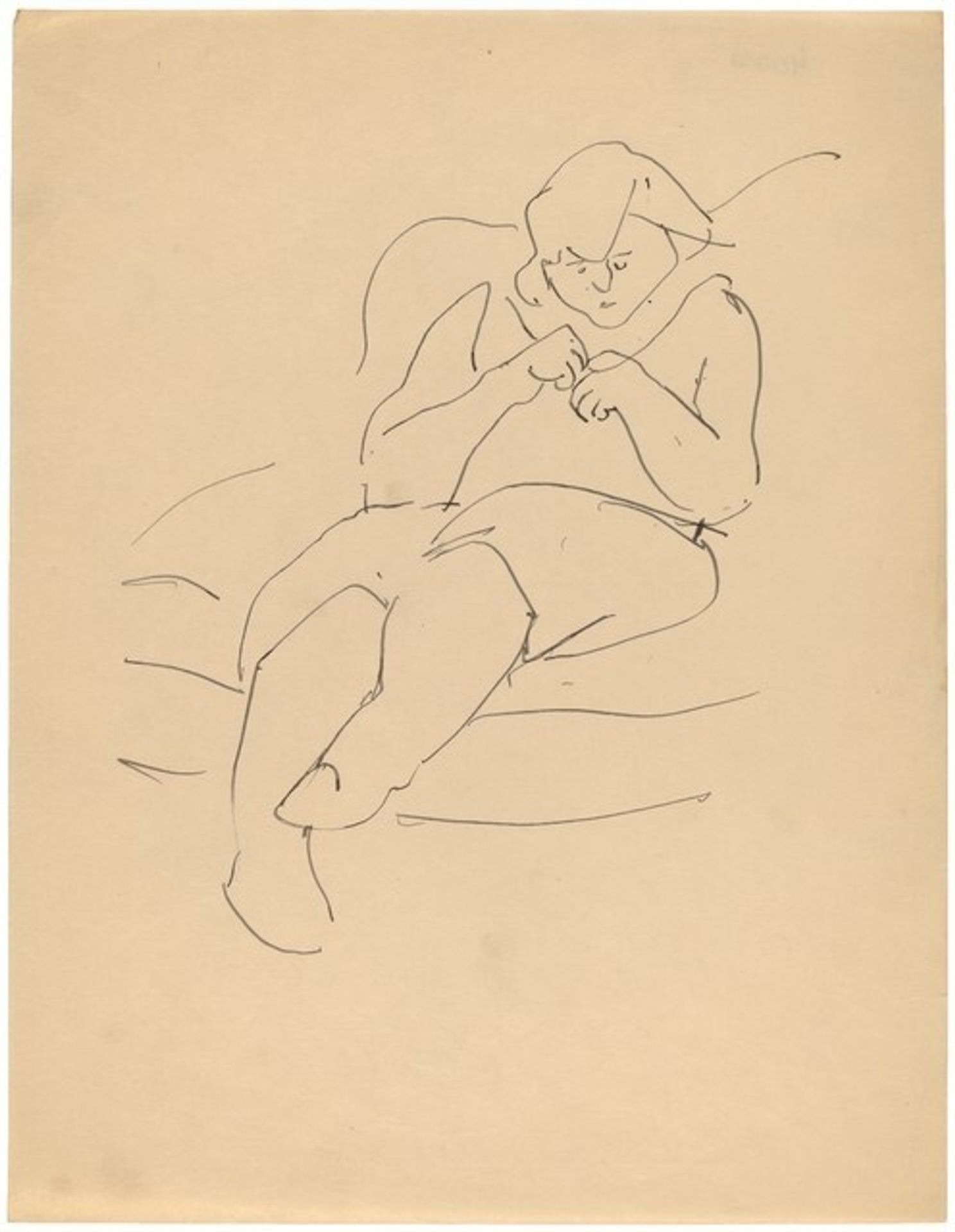 Seated Female Examining Her Hands by Mark Rothko