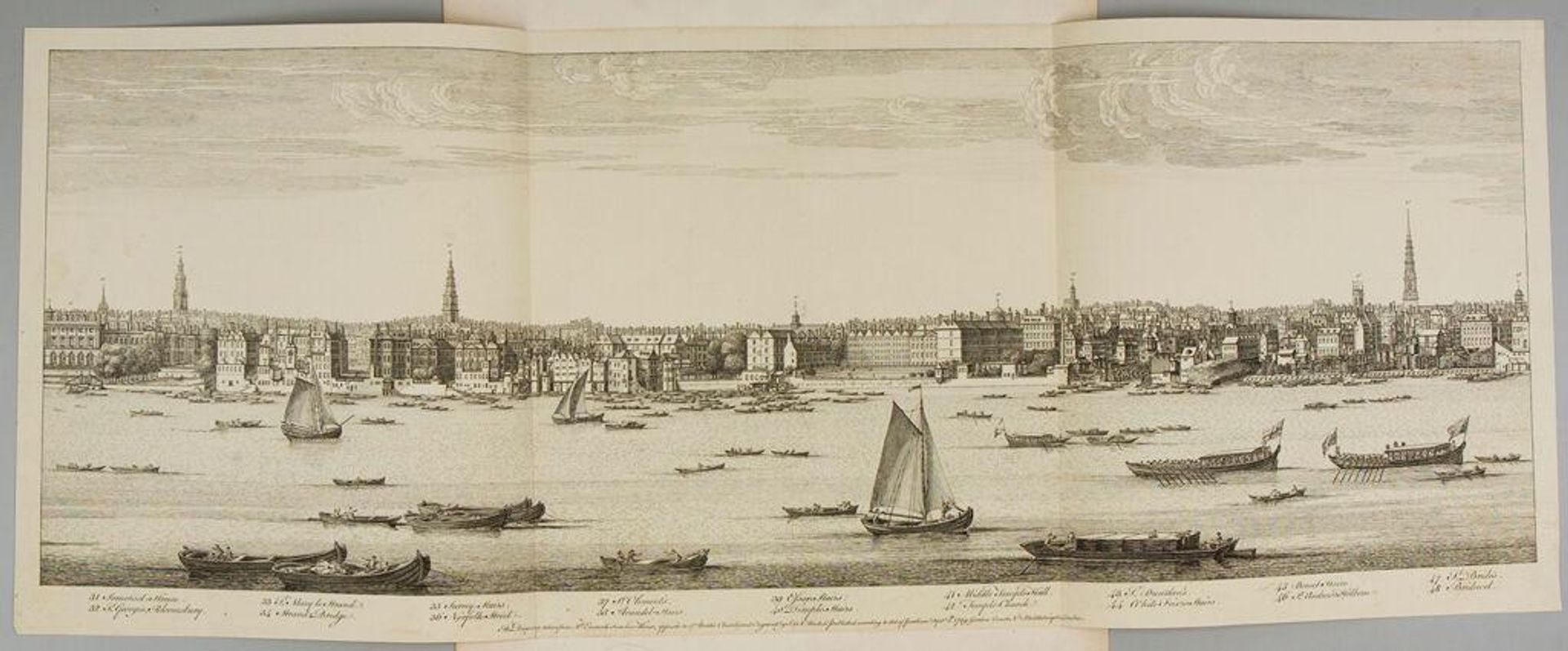 View of London from Somerset House to Bridwel, from Mr. Everard's Summer House opposite to St. Bride's Church by Samuel Buck