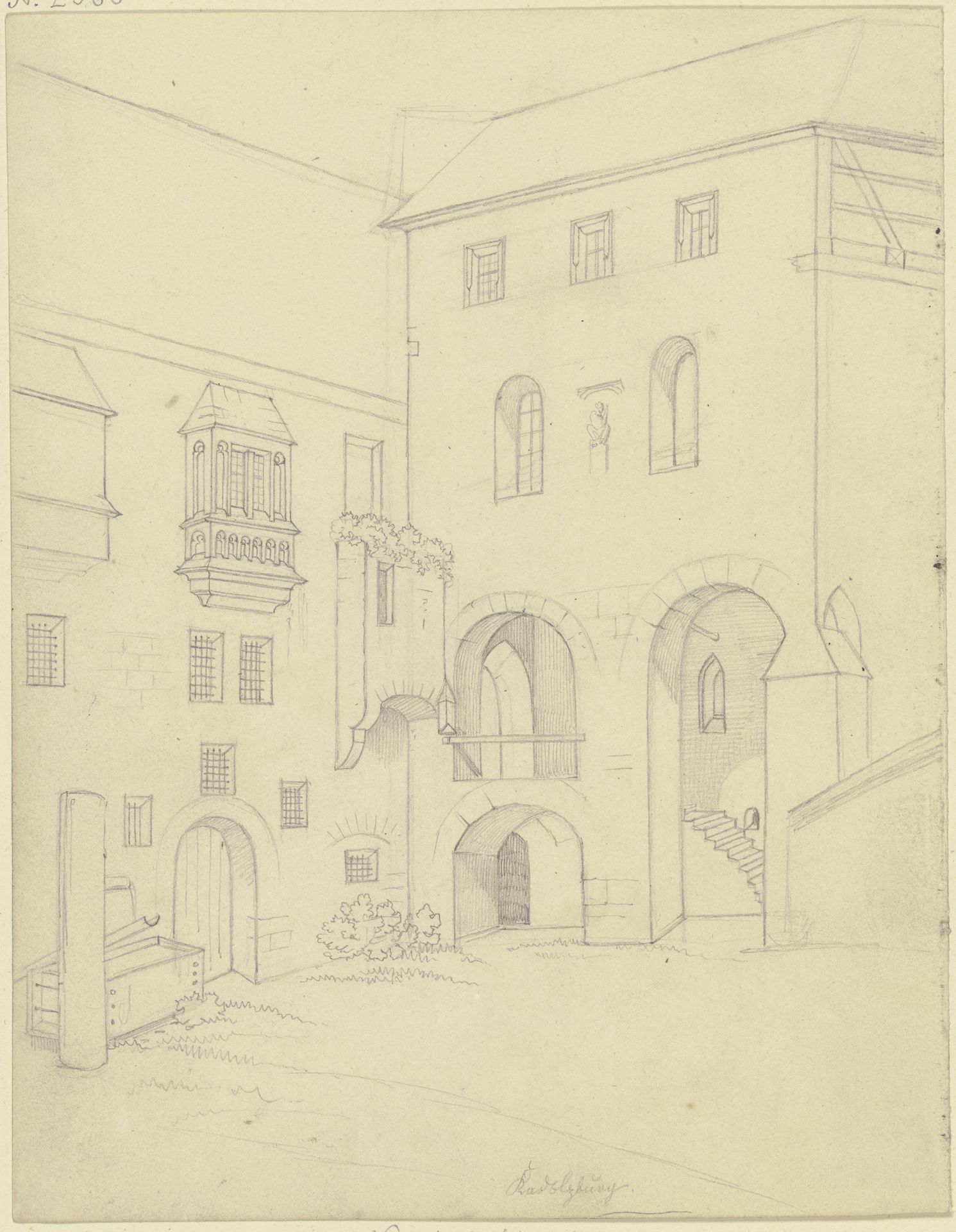 Innenhof der Burg Cadolzburg by Karl Ballenberger