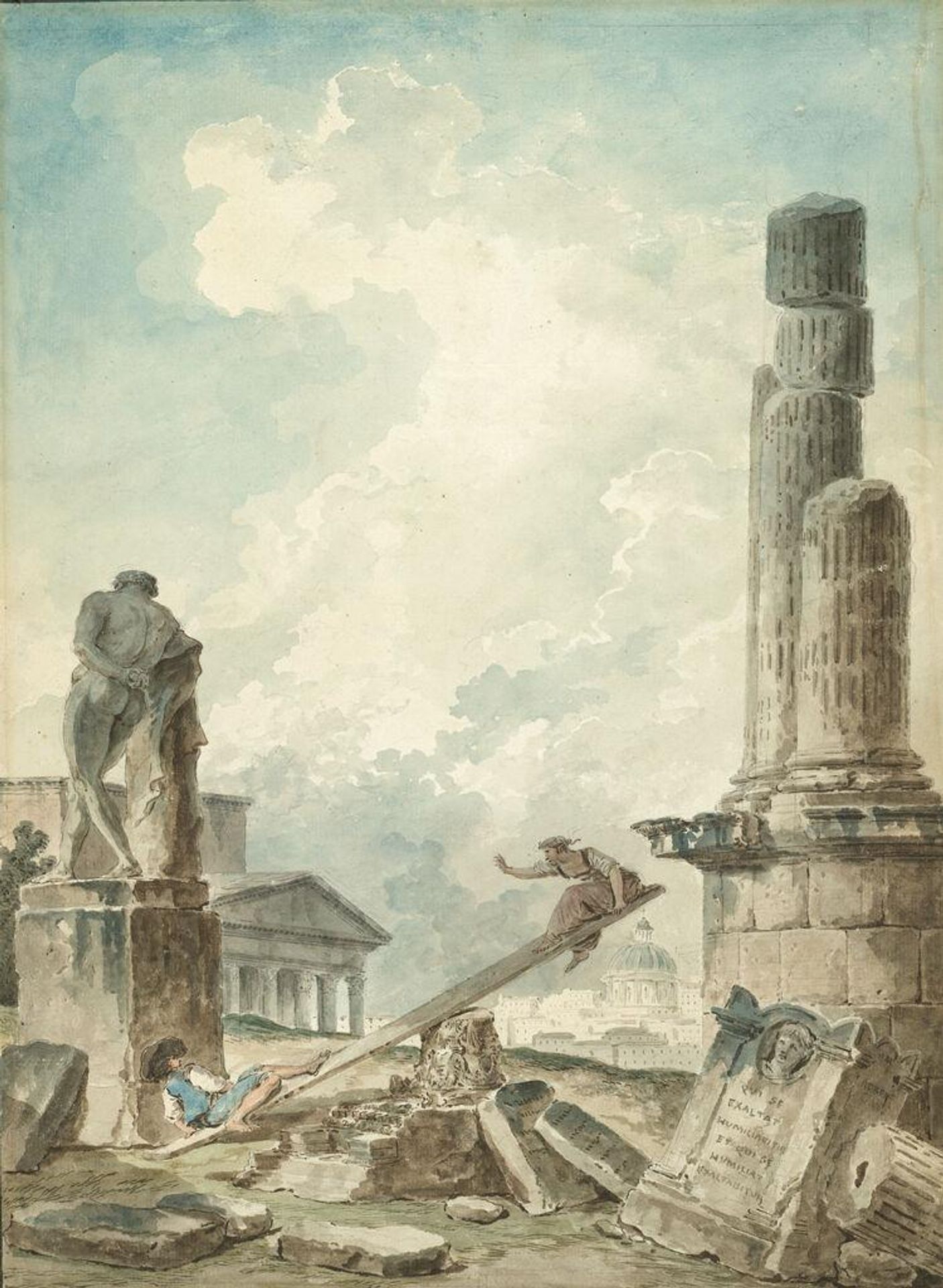 The See-Saw by Hubert Robert