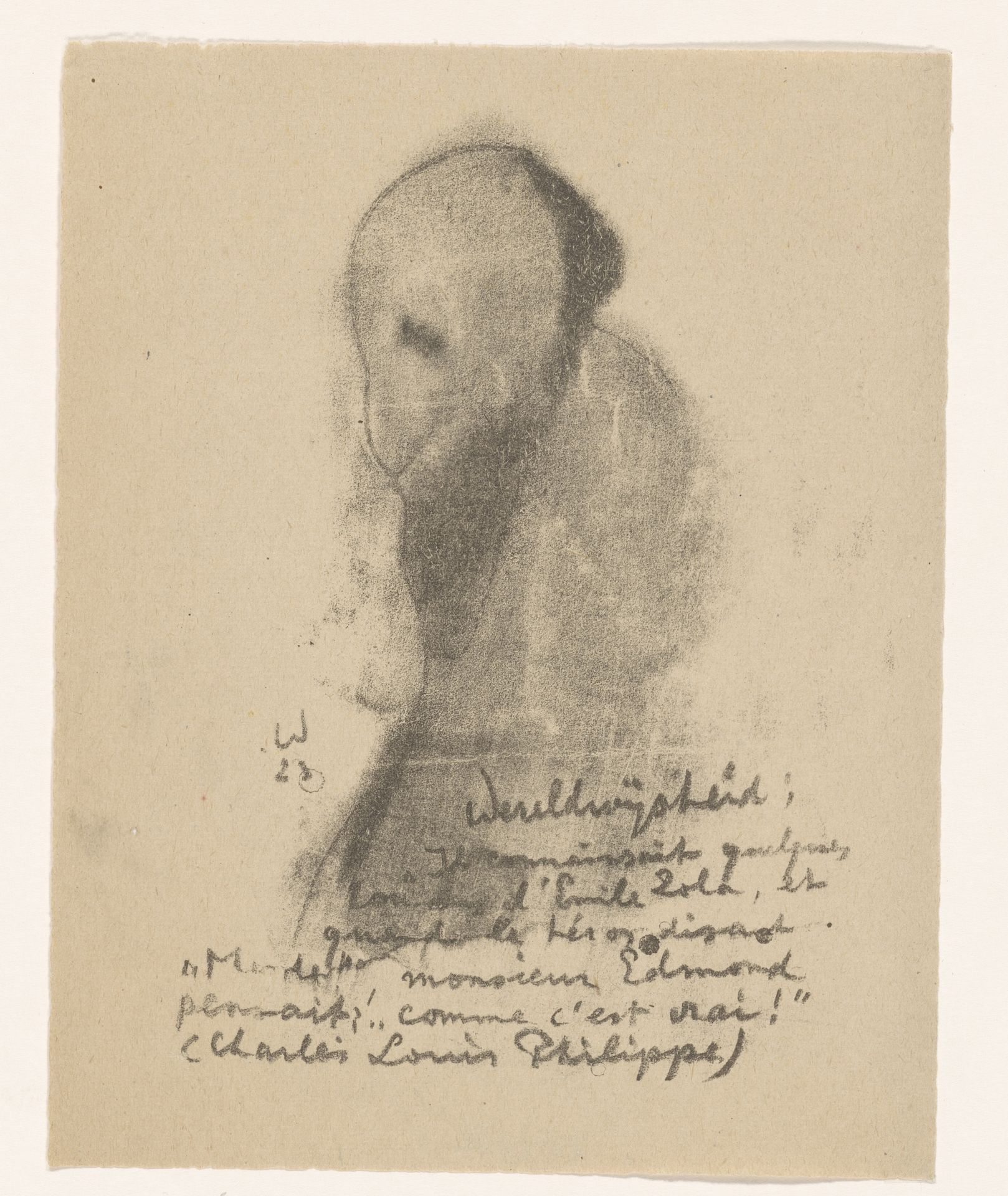 Geabstraheerde figuur met baard by Erich Wichmann