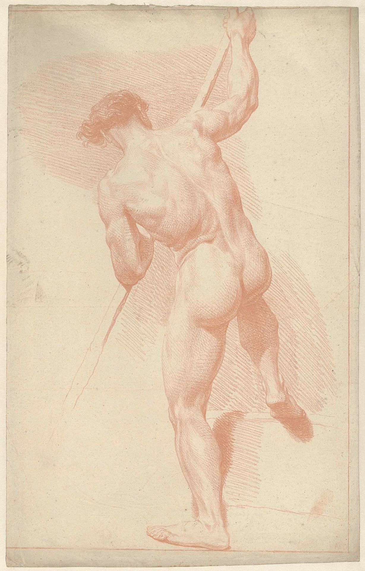 Mannelijk naakt, staand, op de rug gezien by Louis Fabritius Dubourg