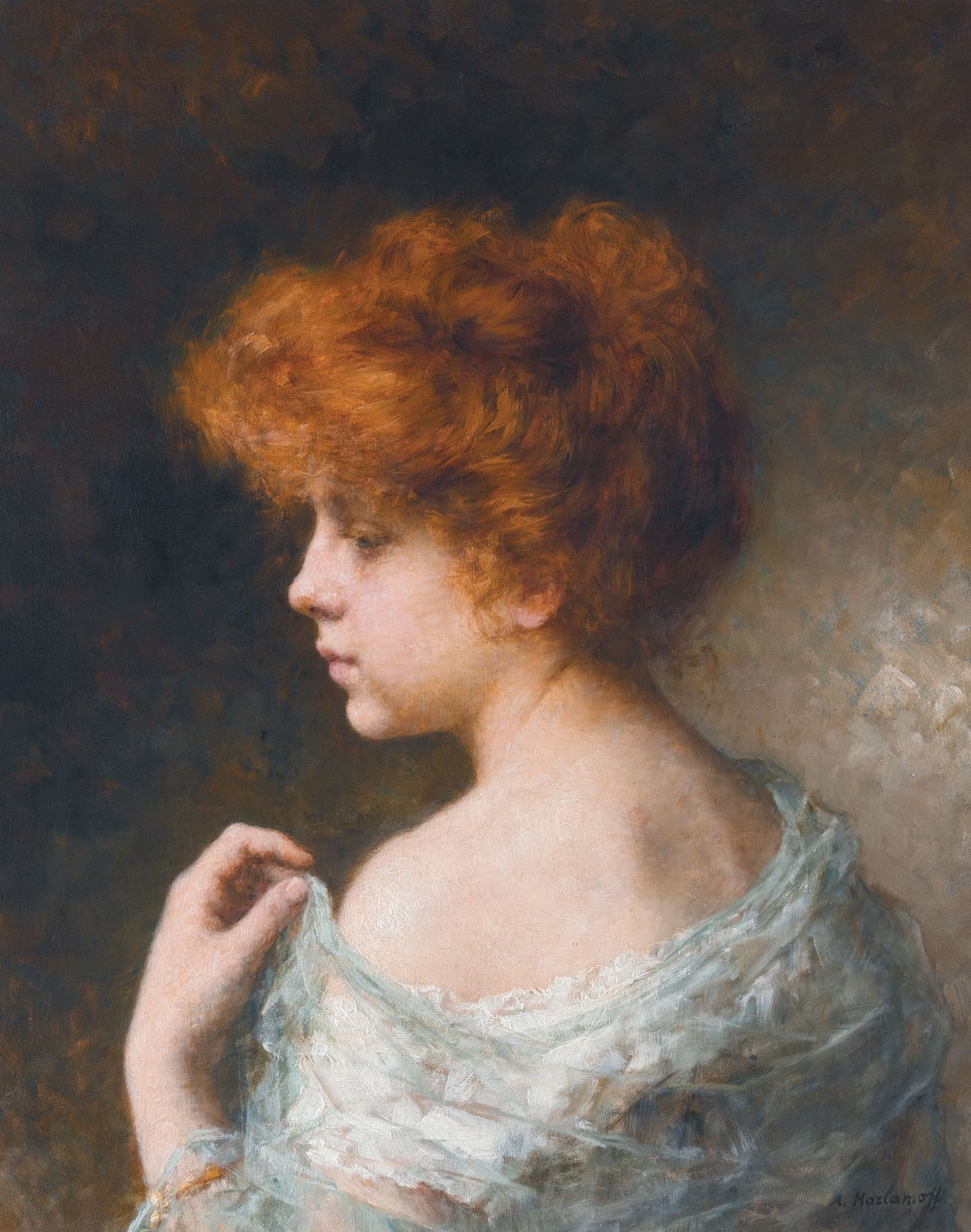 Portrait of a Young Girl by Alexei Harlamoff