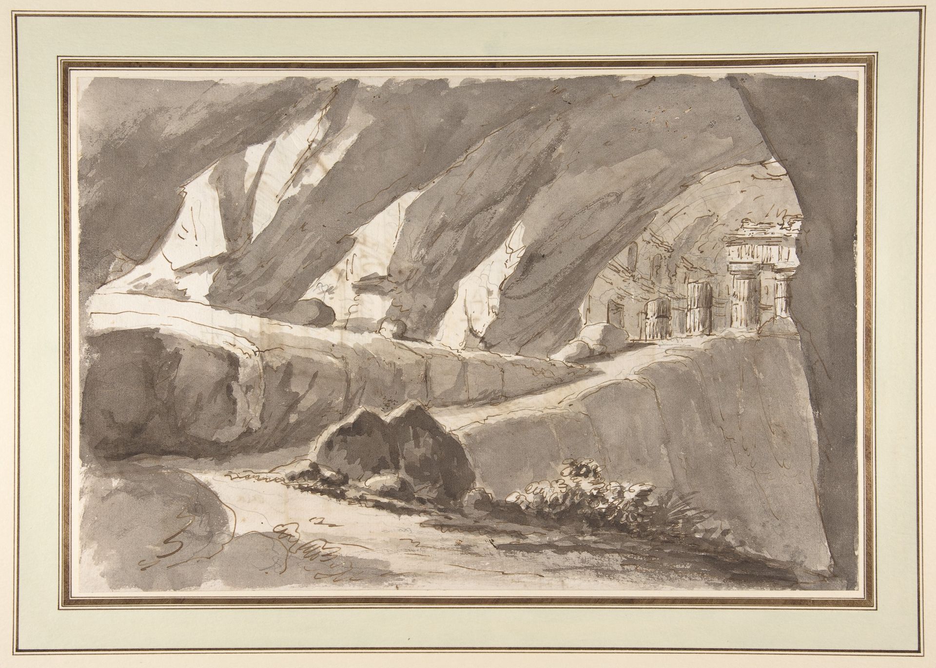 Design for a Stage Set (recto); Architectural Design (verso) by Francesco Navone