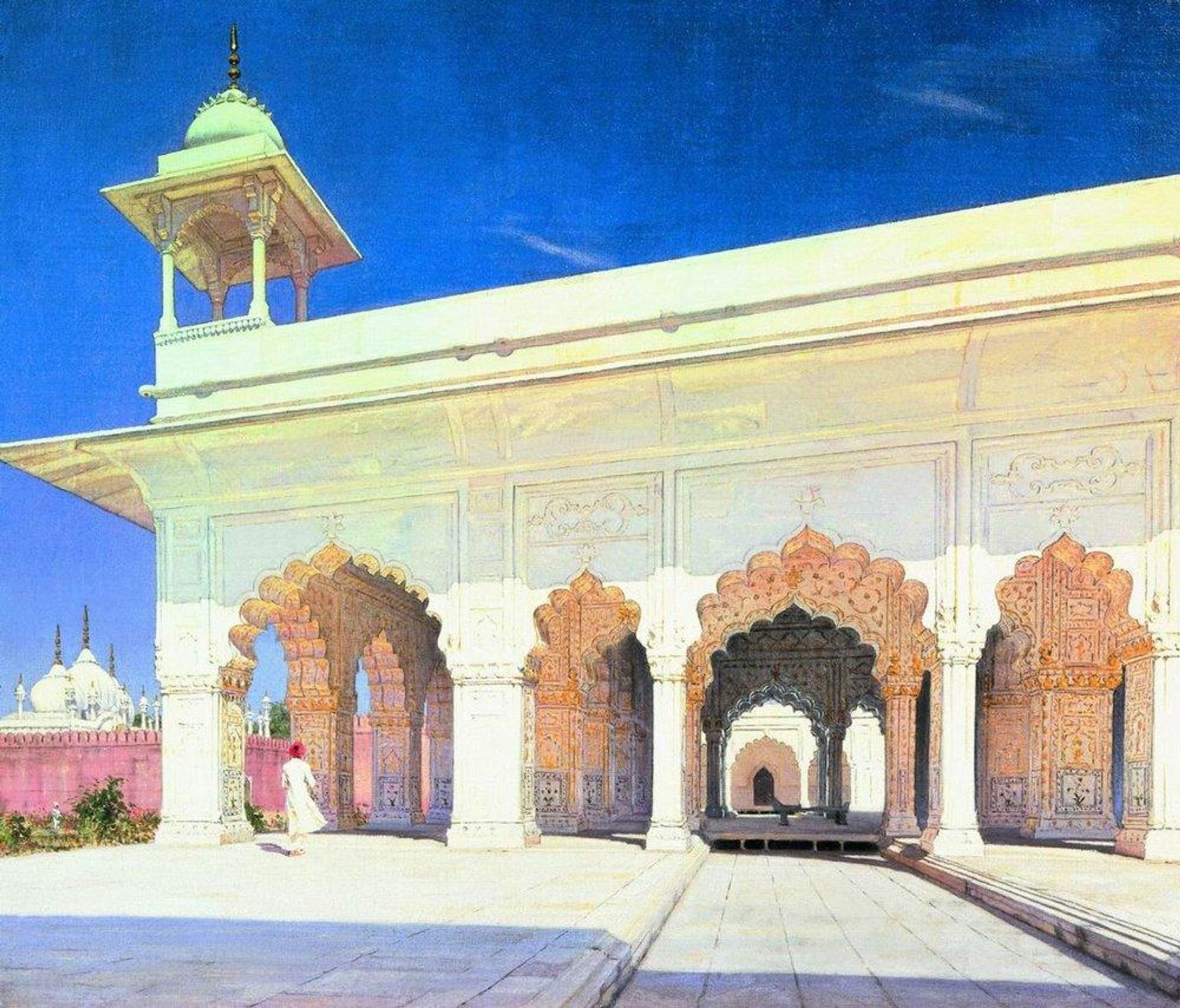 Throne Hall of the Great Mughal Shah Jahan and Aurang-Zeb in Delhi Fort by Vasily Vereshchagin