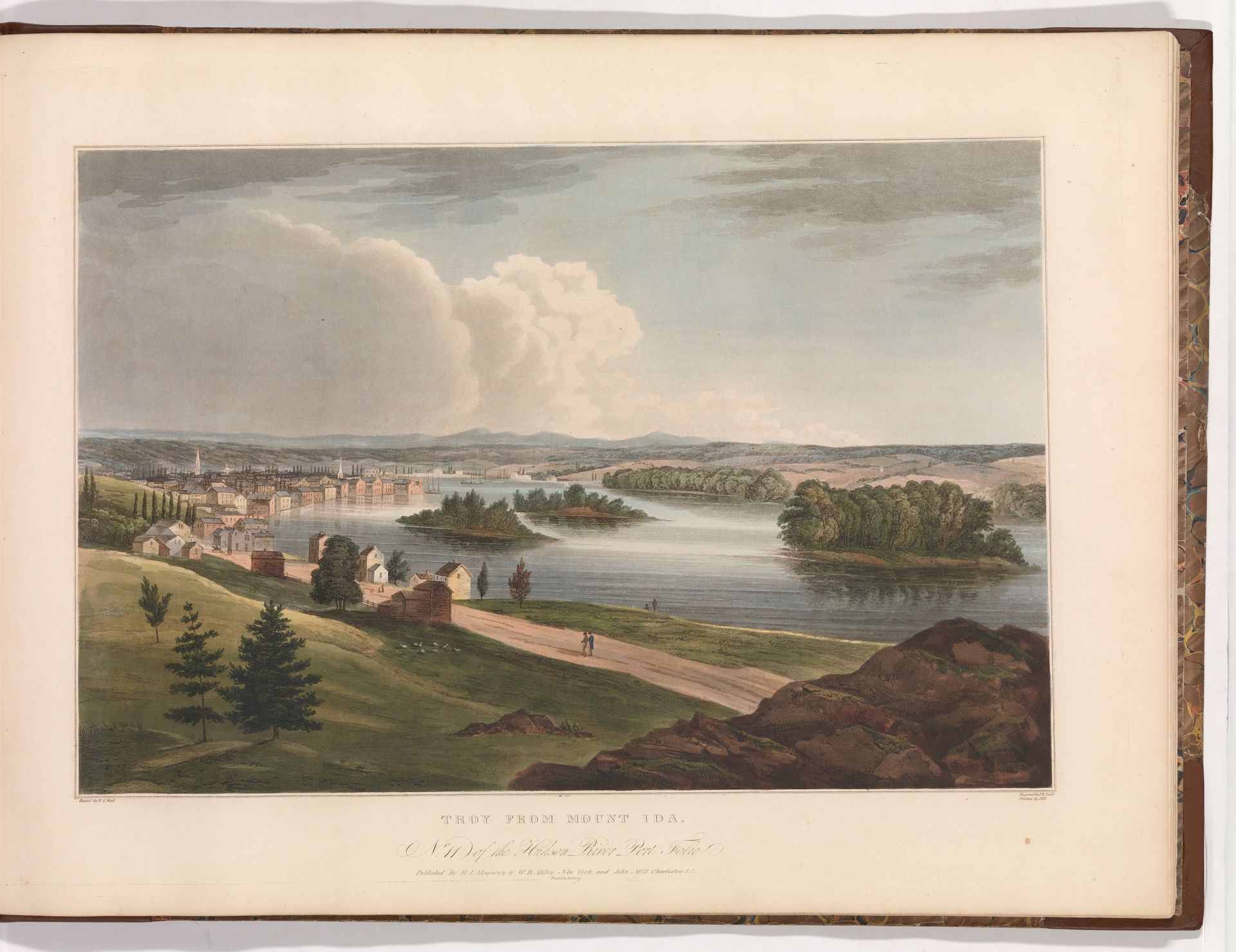 Troy from Mount Ida (No. 11 of The Hudson River Portfolio) by John Rubens Smith