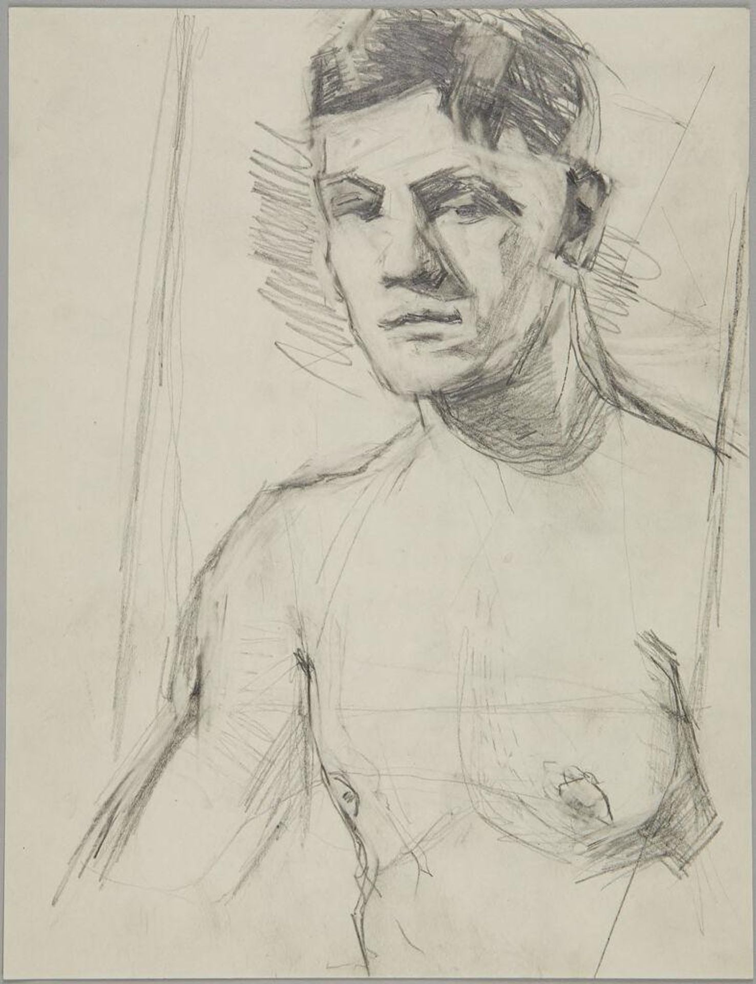Half-Length Male Nude by Denman Waldo Ross