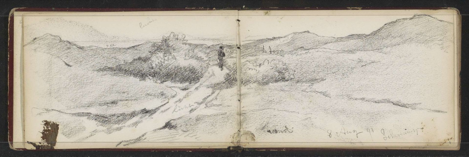 Figuur op een pad in een duinlandschap te Scheveningen by Willem Cornelis Rip