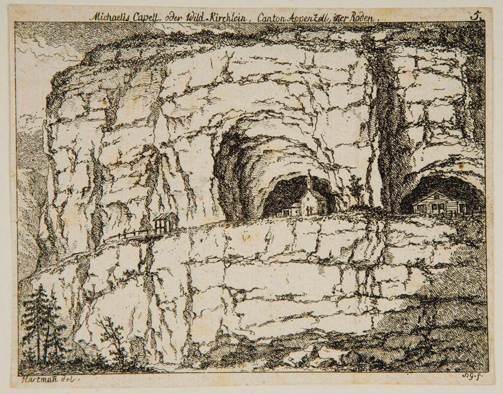 Wildkirchli and Saint Michael's Chapel by Salomon Gessner
