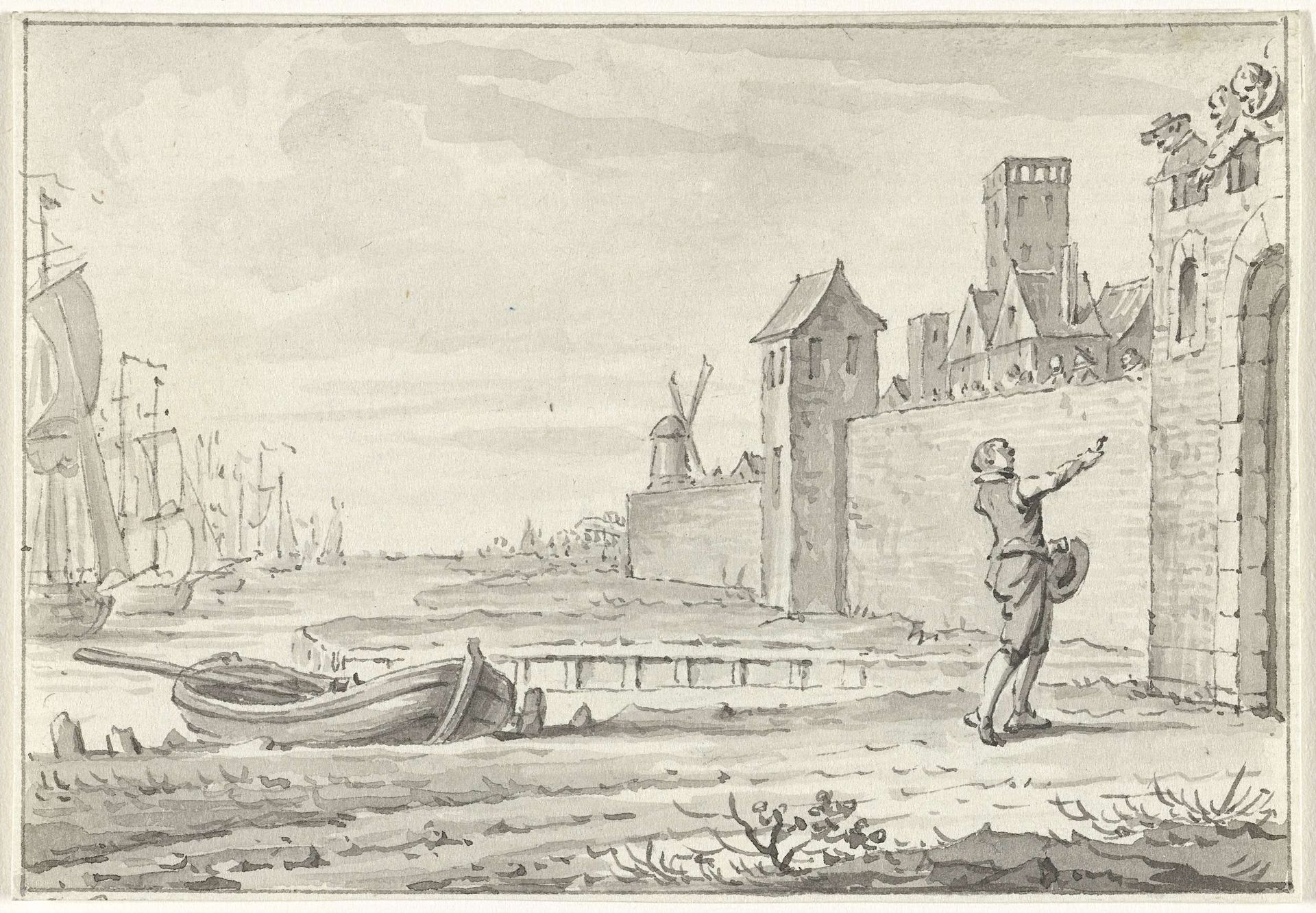 De veerman Jan Pietersz. Koppelstok toont de ring van Treslong bij de onderhandelingen voor de stadsmuur van Den Briel, 1572 by Jacobus Buys