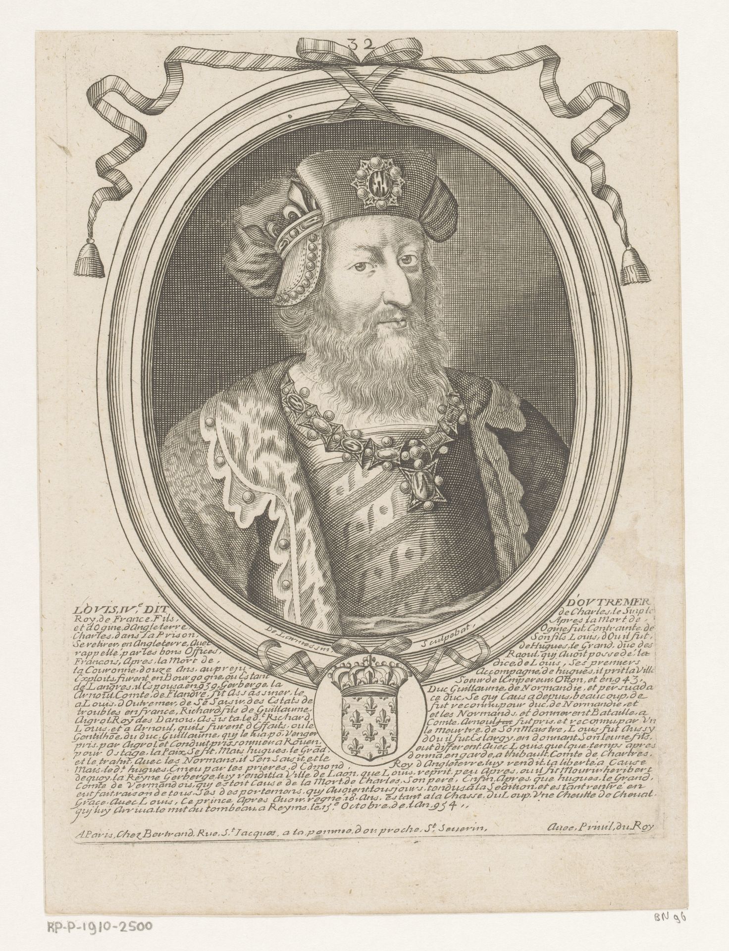 Portret van Lodewijk IV by Nicolas de (I) Larmessin