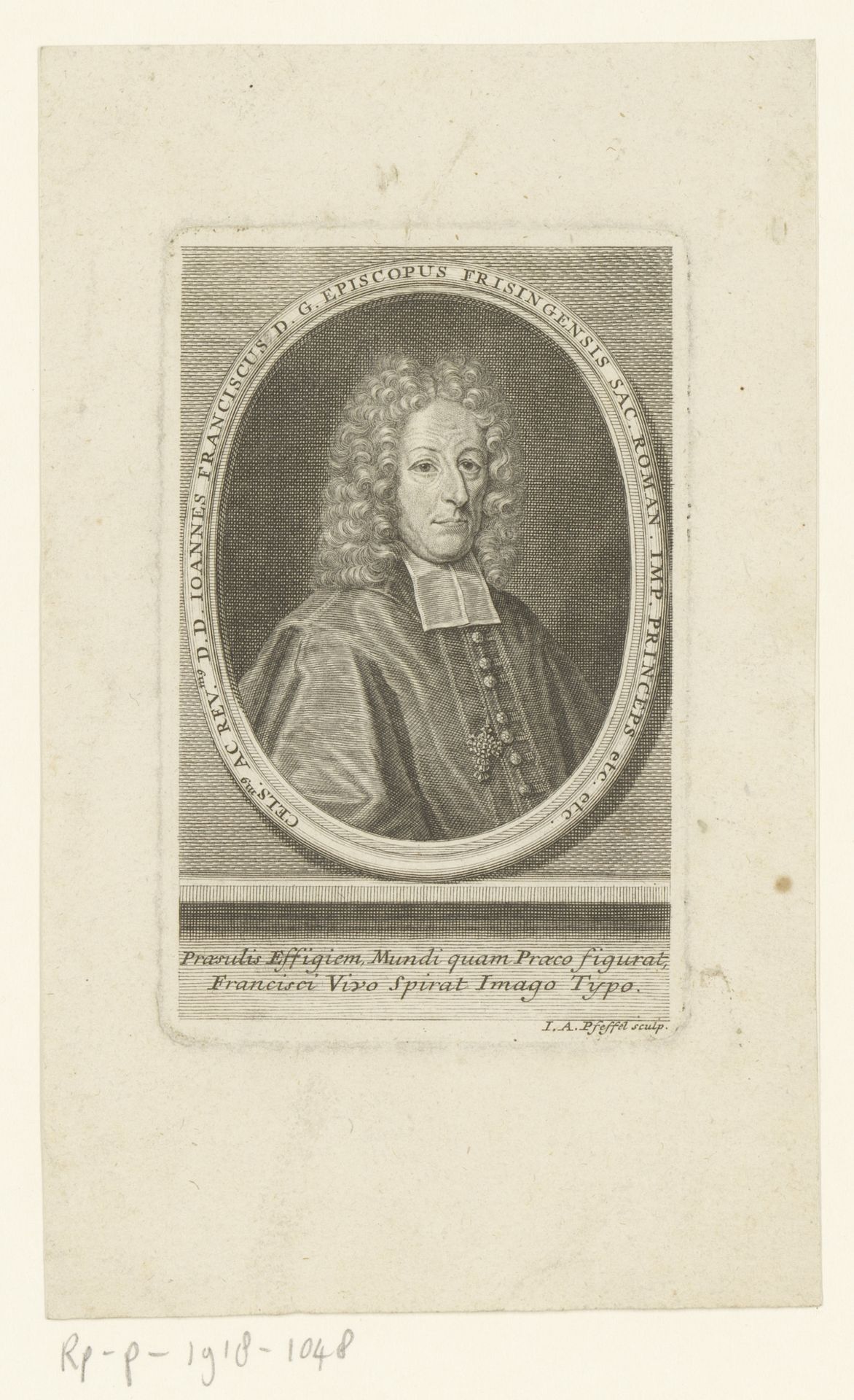 Portret van Johann Franz Eckher von Kapfing und Liechteneck by Johann Andreas Pfeffel